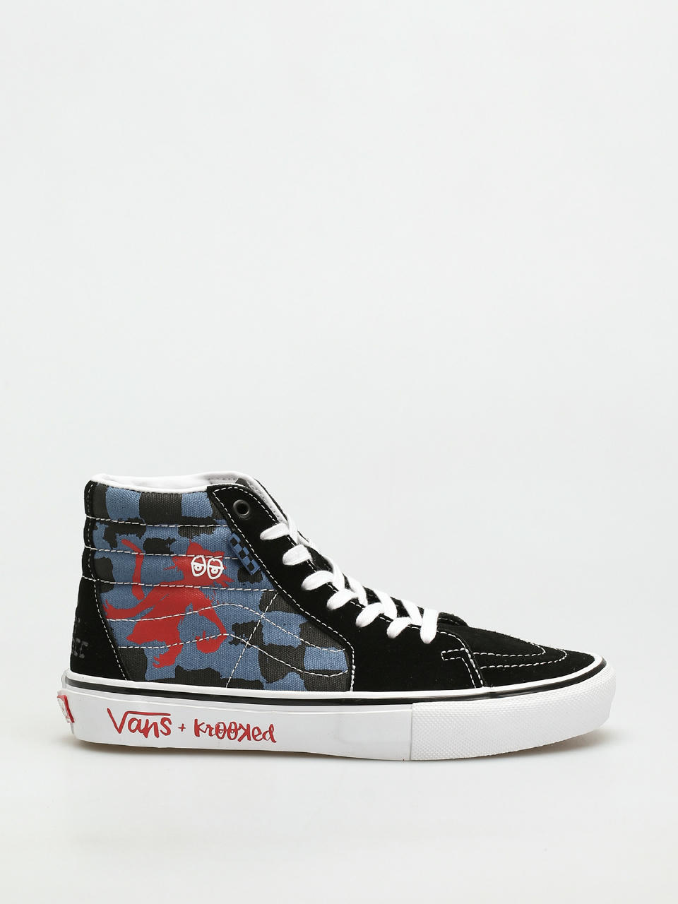 Vans X KROOKED Skate Sk8 Hi Shoes (by natas for ray/blue)