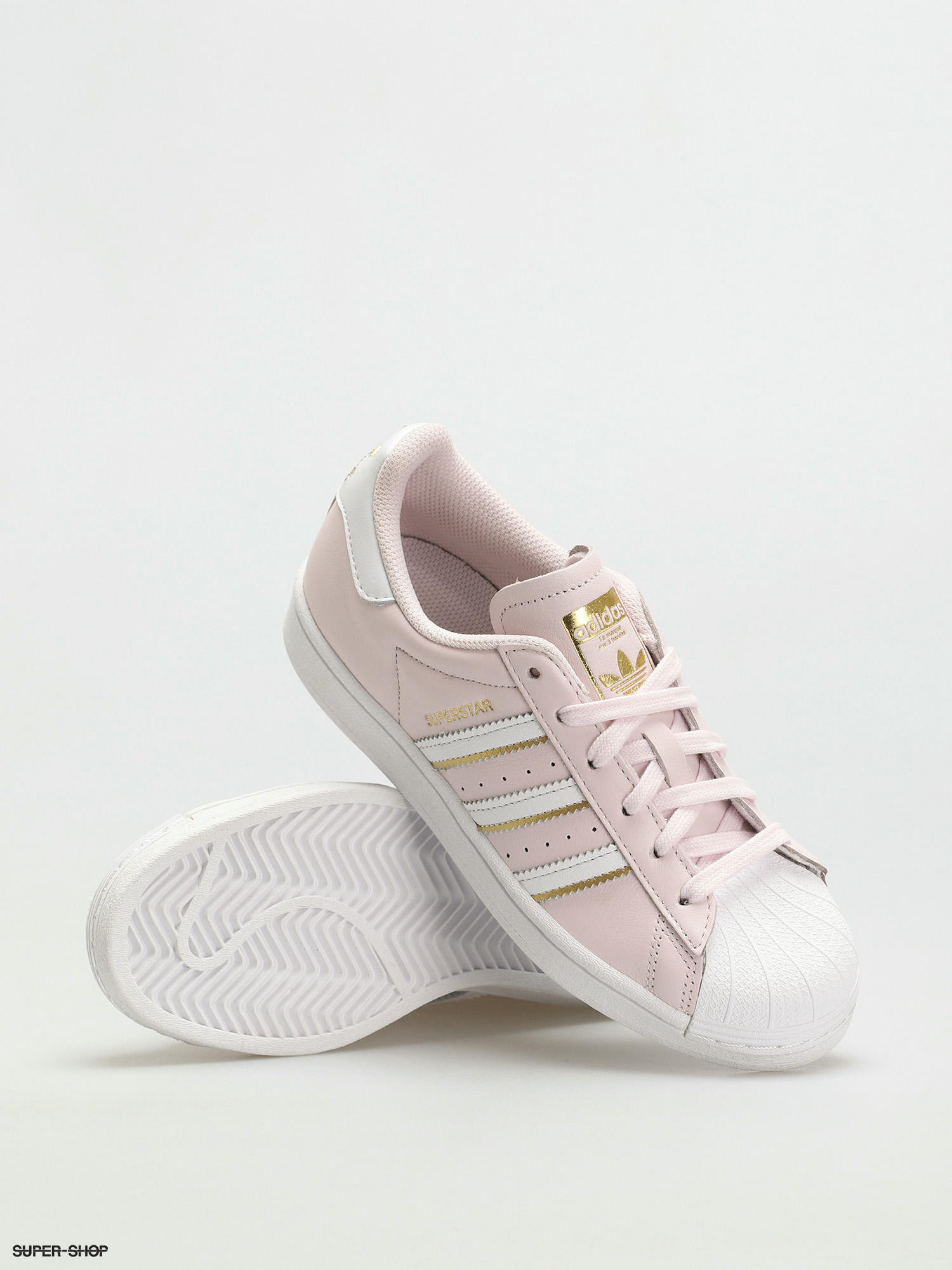 Superstar blanche sale et or rose