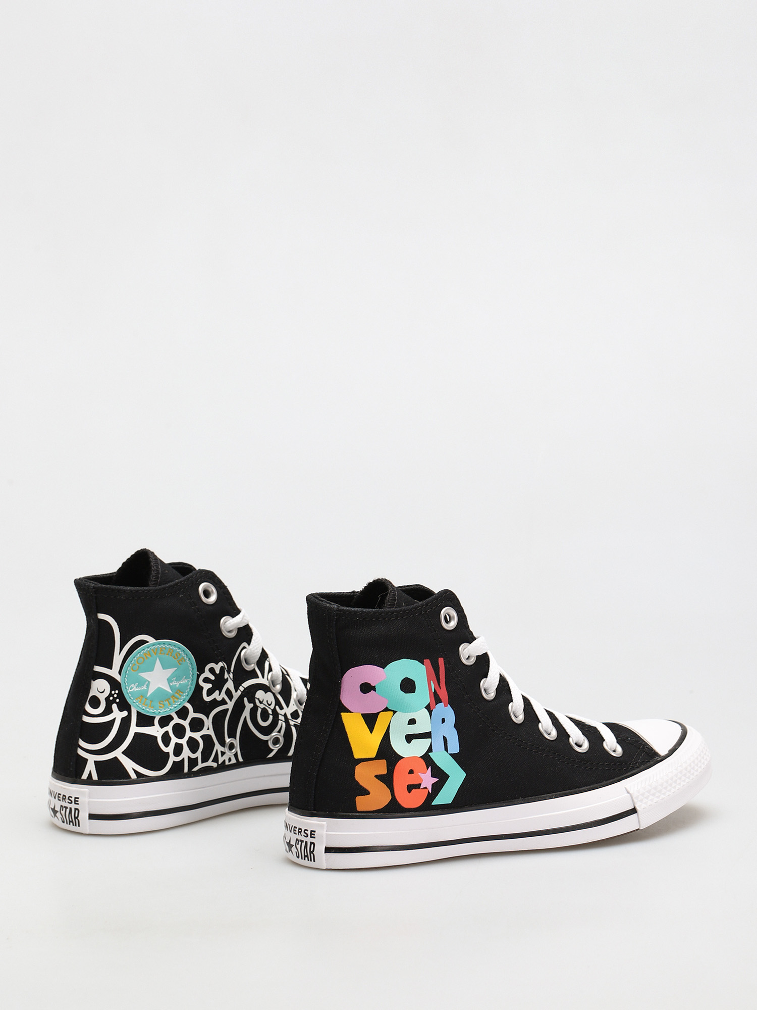 black and white custom converse