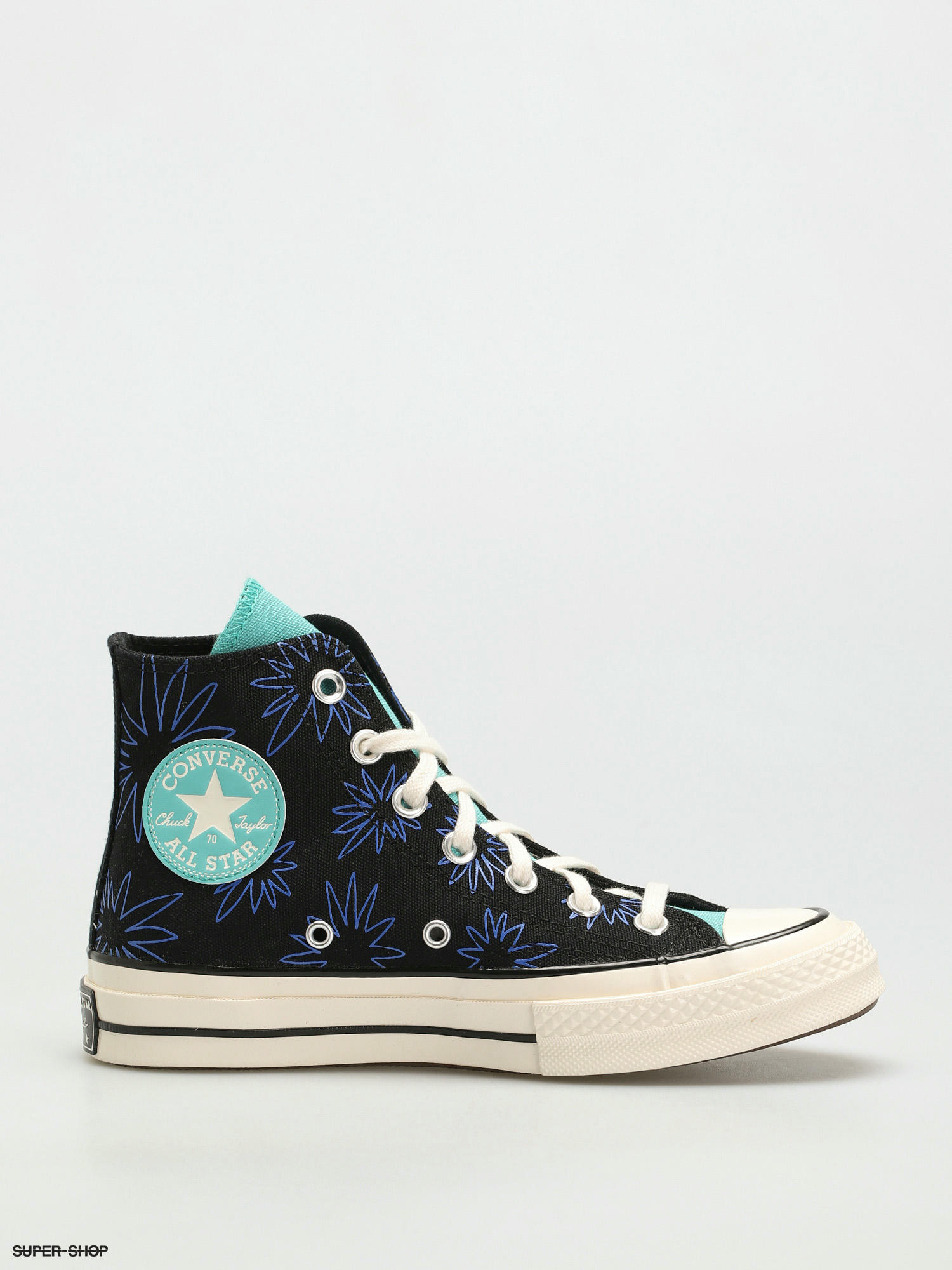 teal and black converse