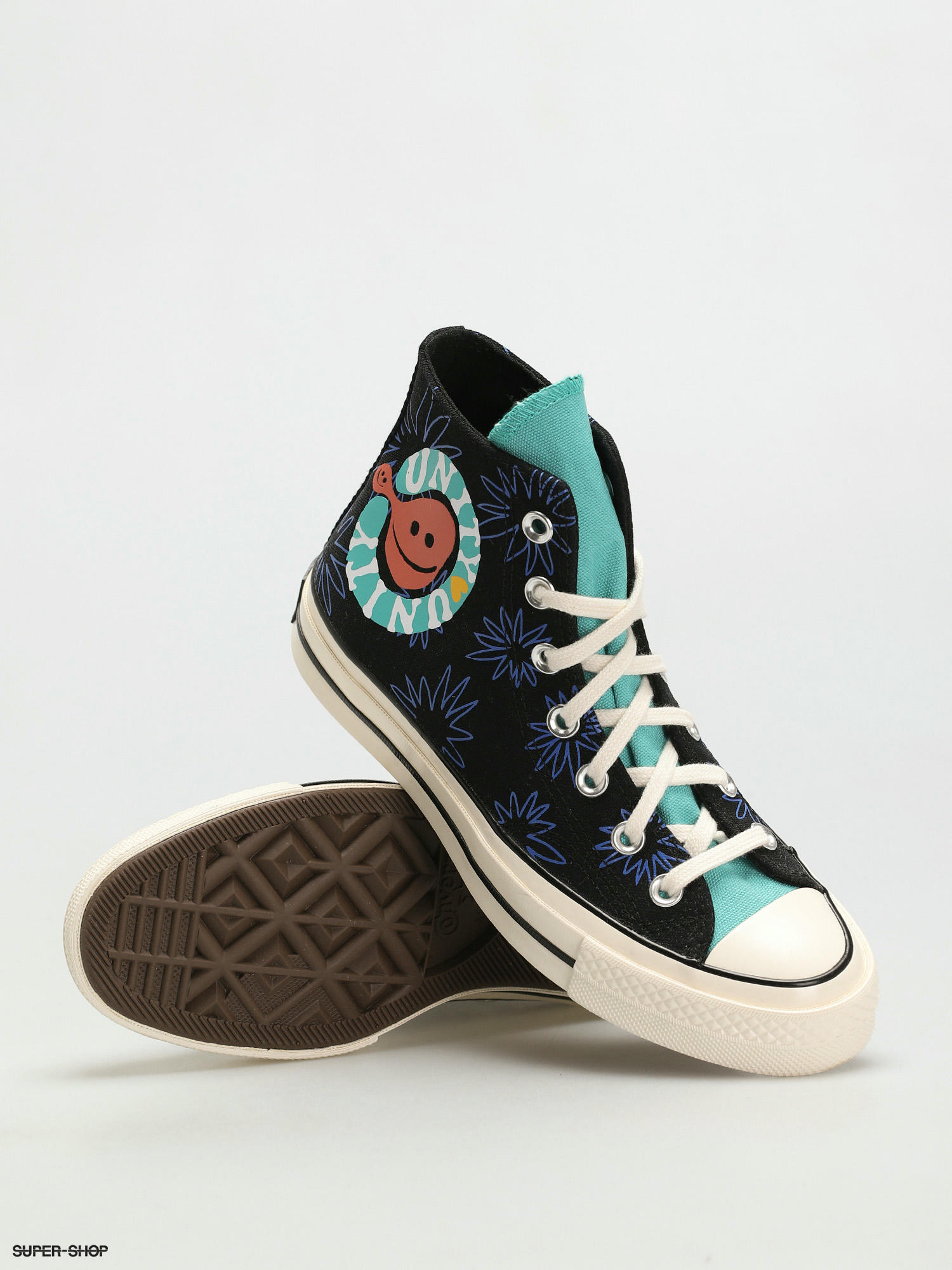 teal and black converse