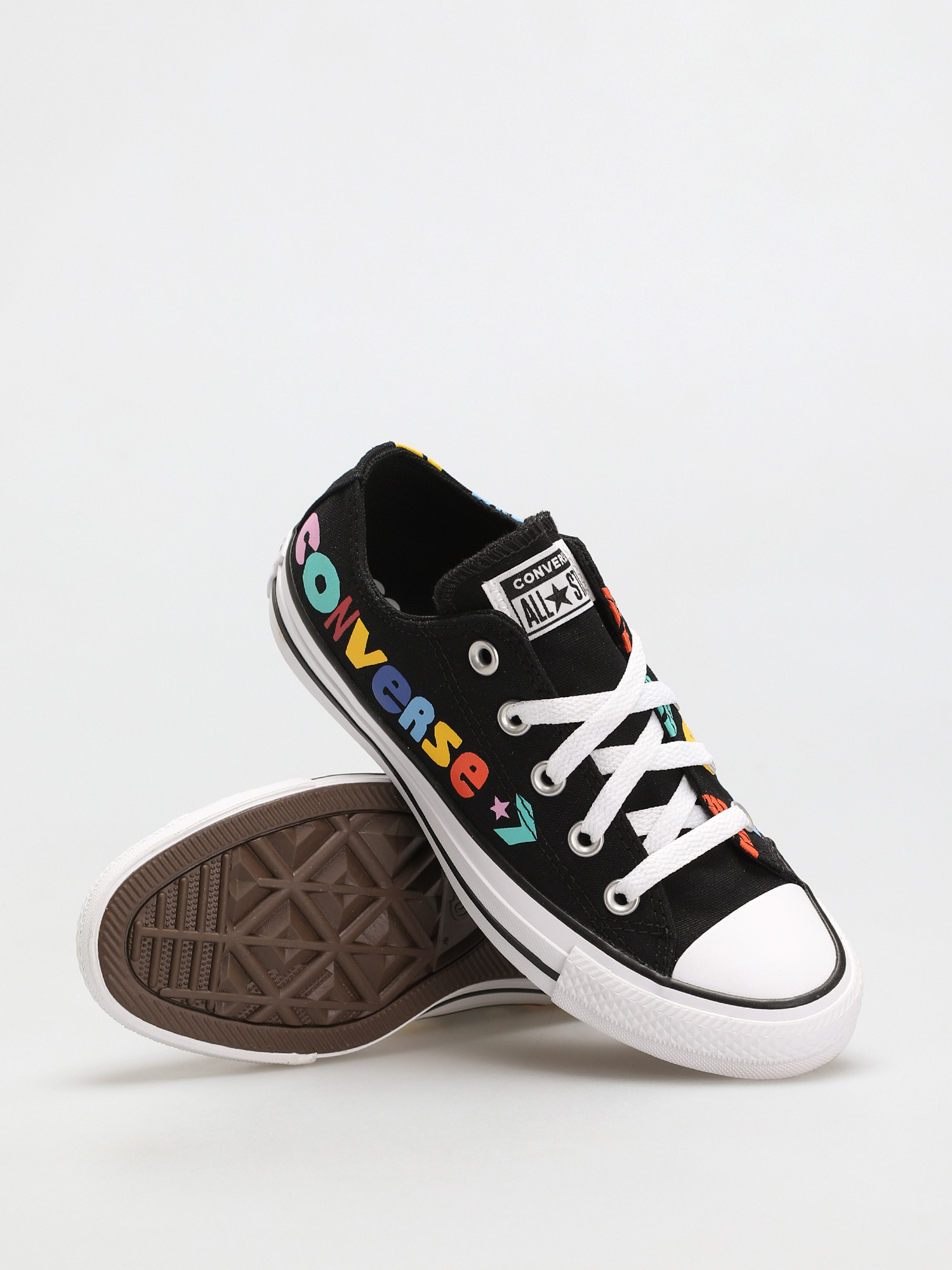 black dinosaur converse