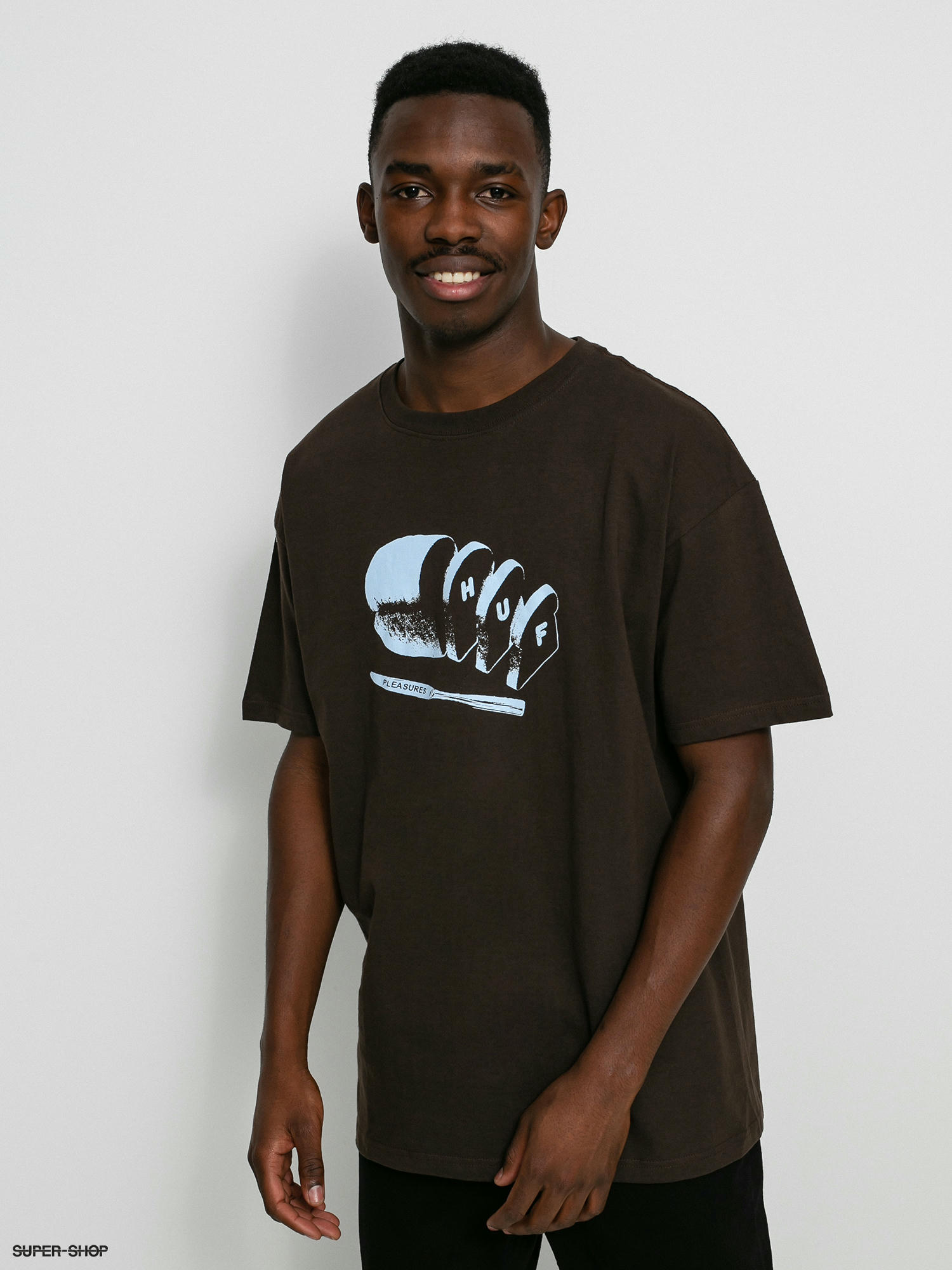 HUF X Pleasures Breaking Bread T-shirt - brown (chocolate)