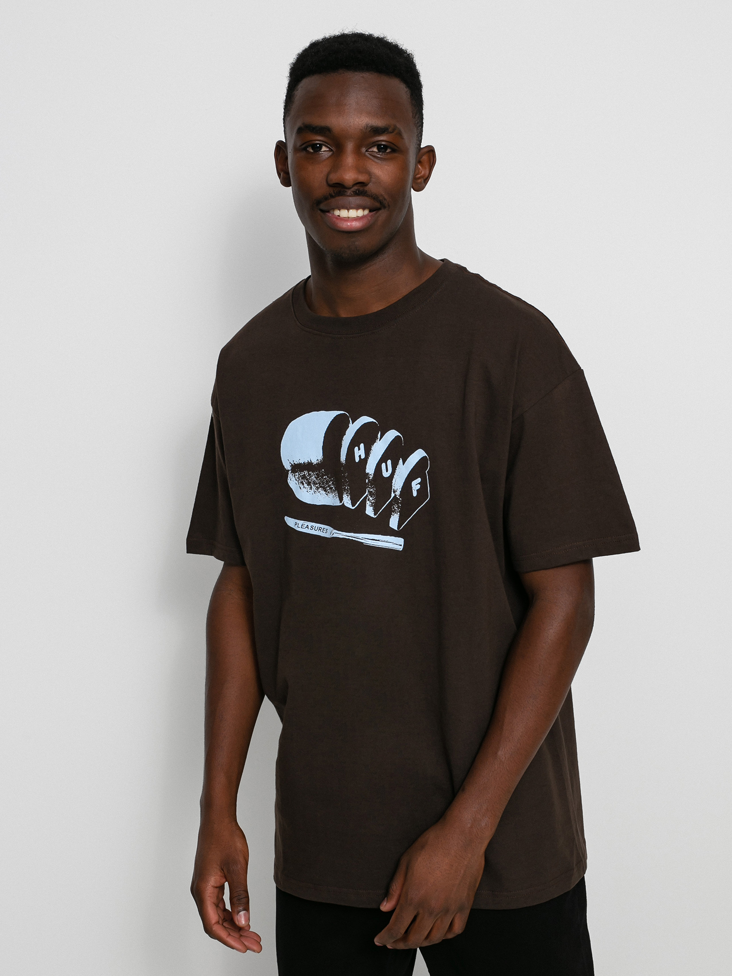 HUF X Pleasures Breaking Bread T-shirt (chocolate)