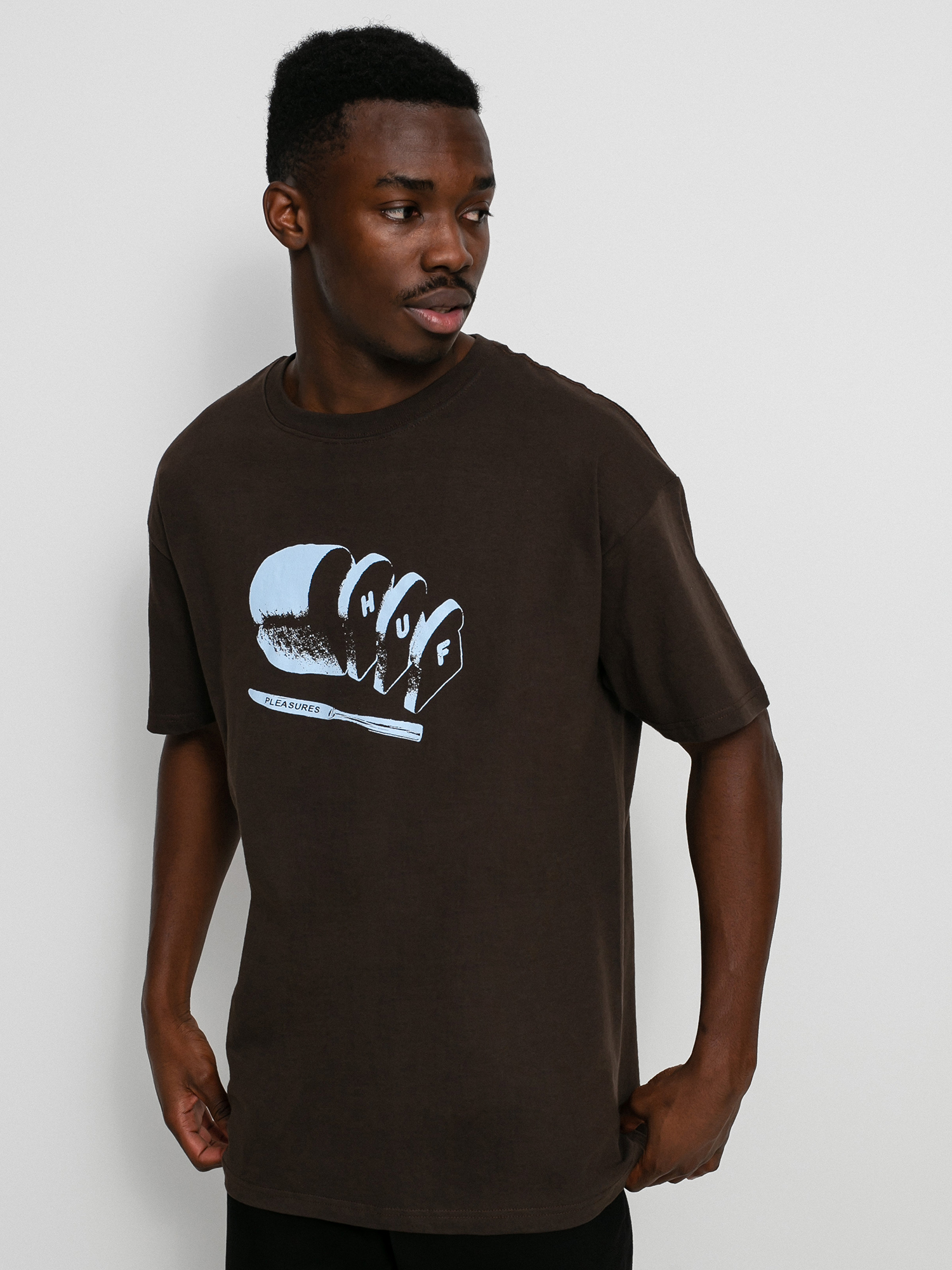 HUF X Pleasures Breaking Bread T-shirt (chocolate)