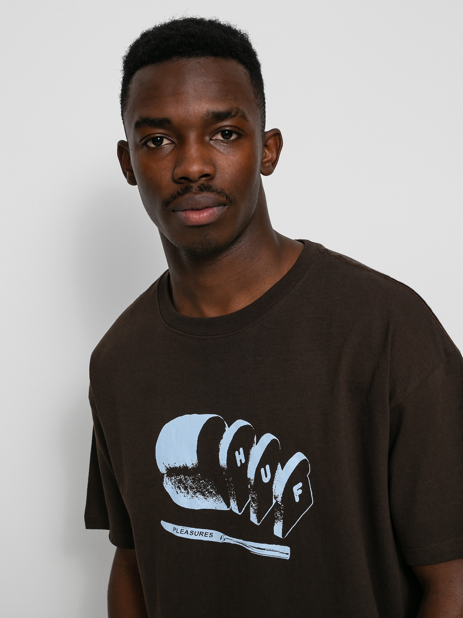 HUF X Pleasures Breaking Bread T-shirt (chocolate)