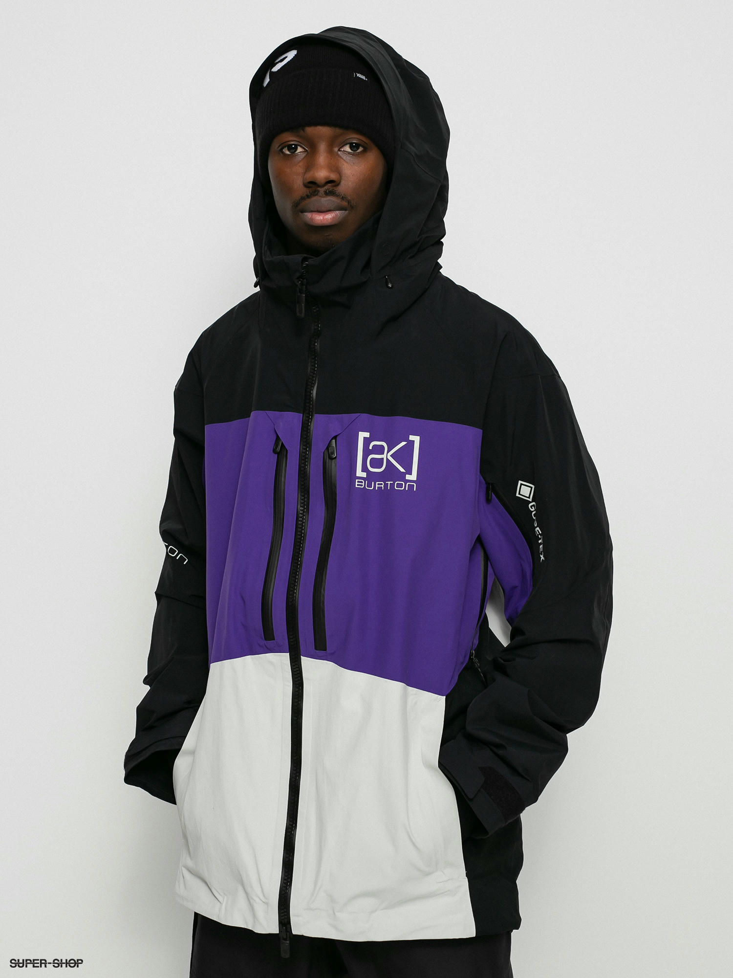 Mens Burton Ak Gore Tex Swash Snowboard jacket (true black/prism  violet/lunar gray)