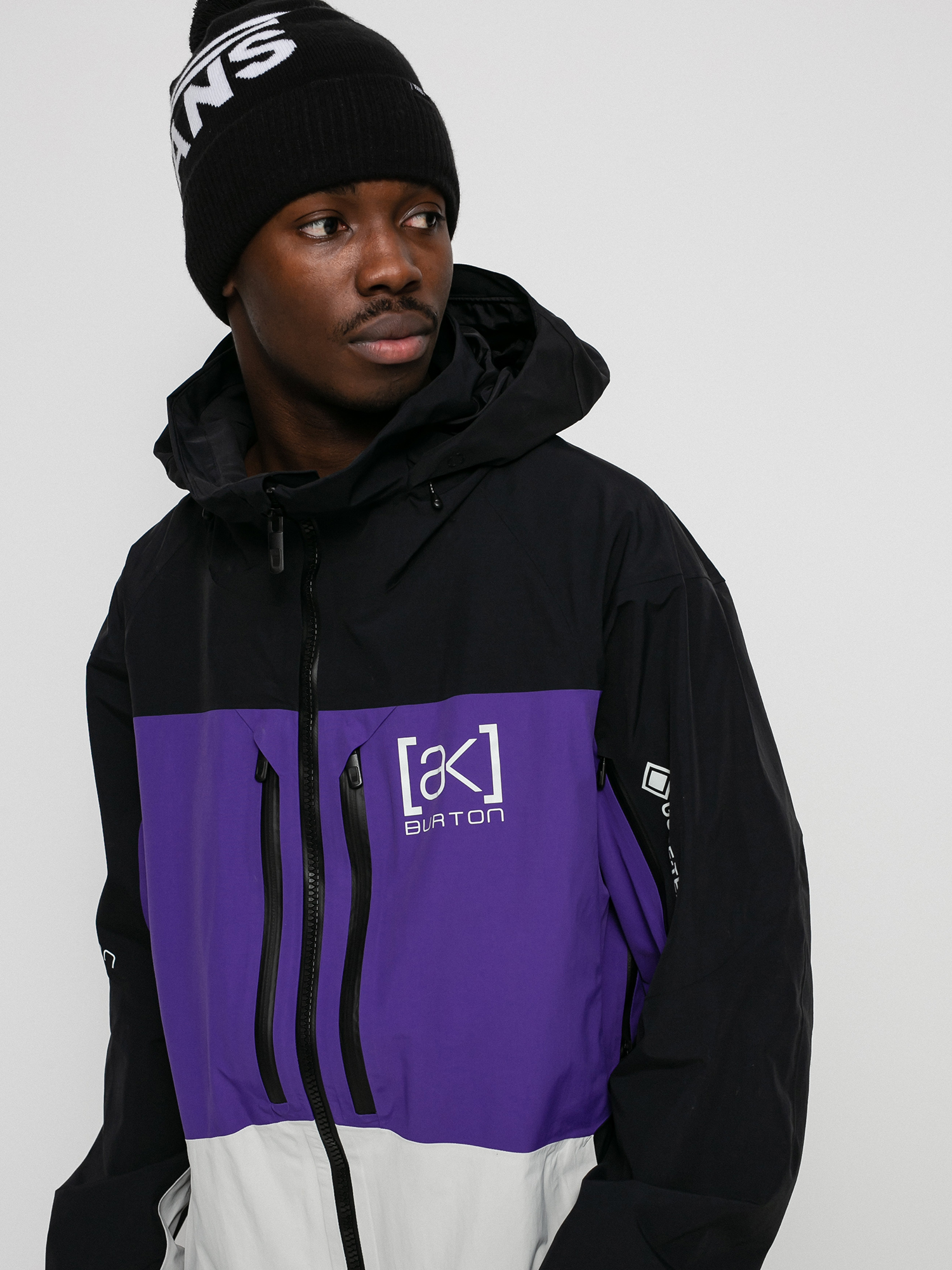 Mens Burton Ak Gore Tex Swash Snowboard jacket (true black/prism violet/lunar gray)