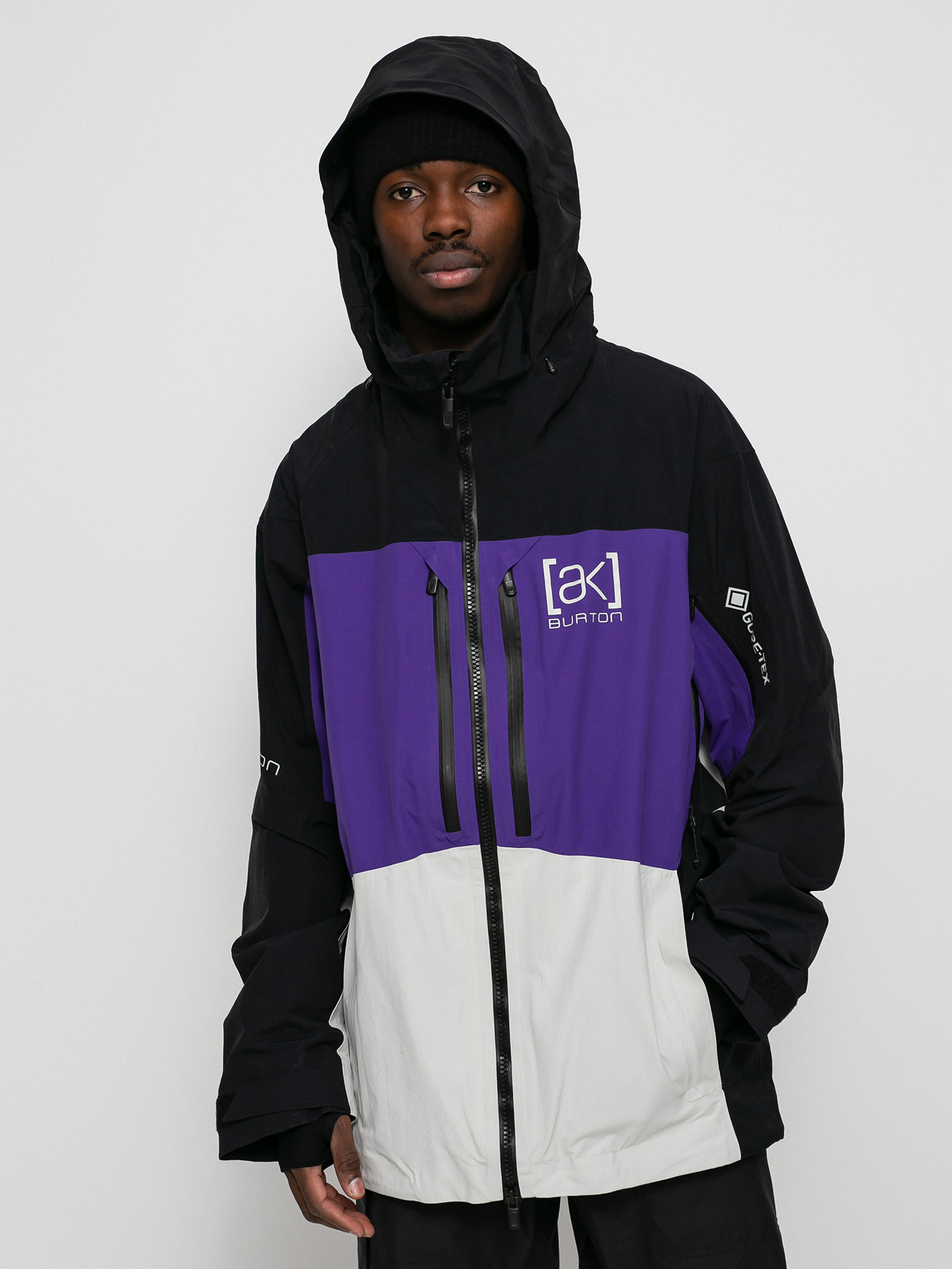 Mens Burton Ak Gore Tex Swash Snowboard jacket (true black/prism violet/lunar gray)