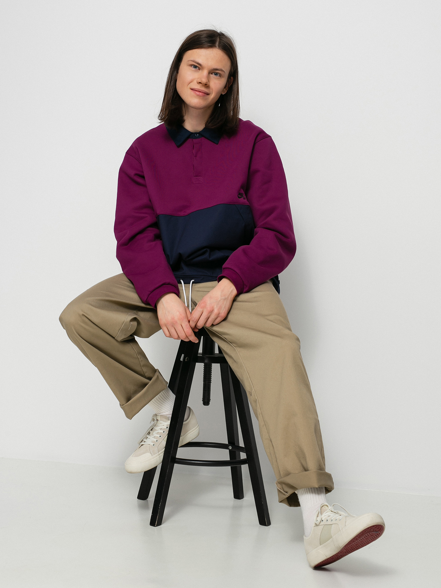 Nike SB WLDCRD Rugby Sweatshirt (sangria/obsidian/obsidian/black)