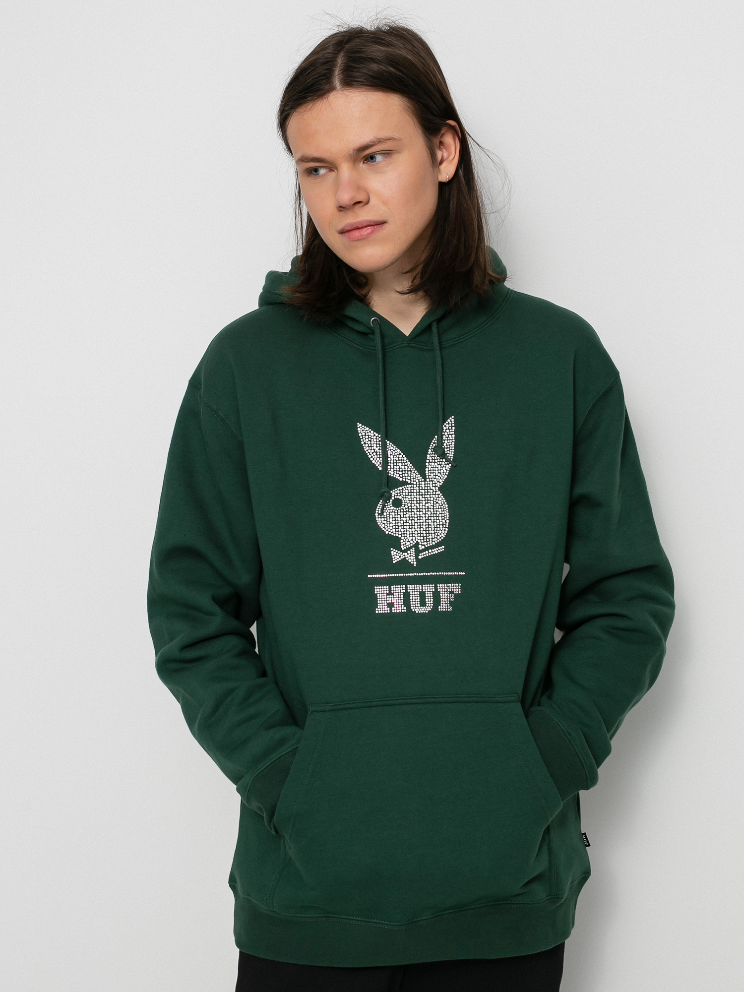 HUF X Playboy Rhinestone HD Hoodie (forest green)