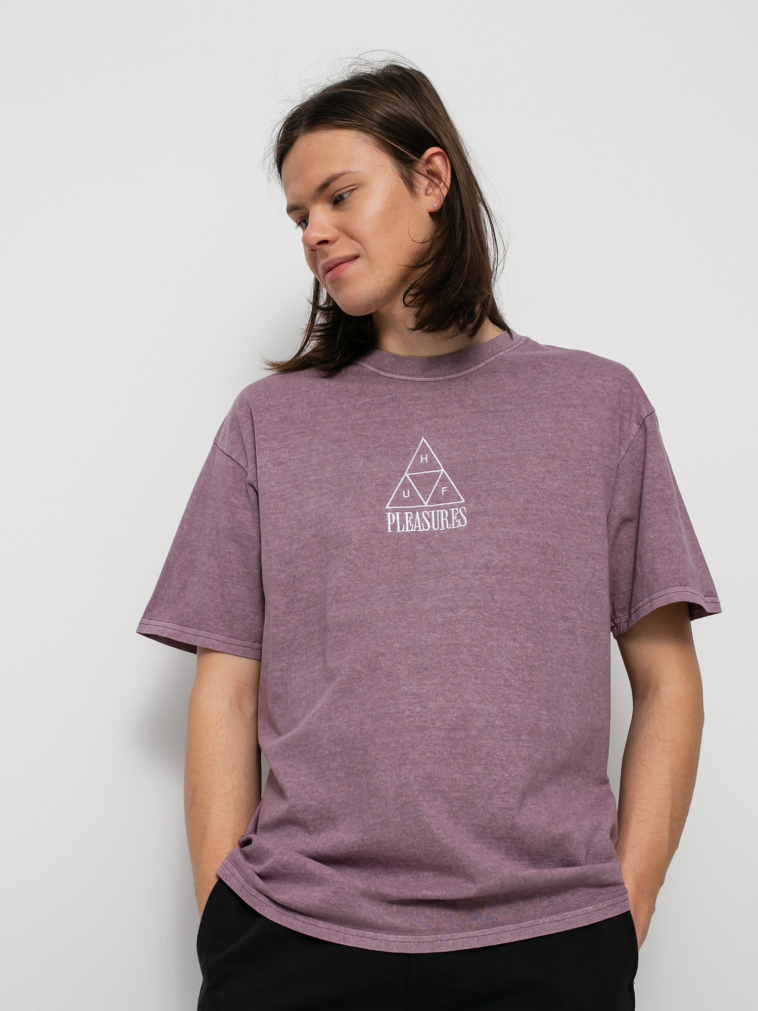 HUF X Pleasures Dyed T-shirt (purple)