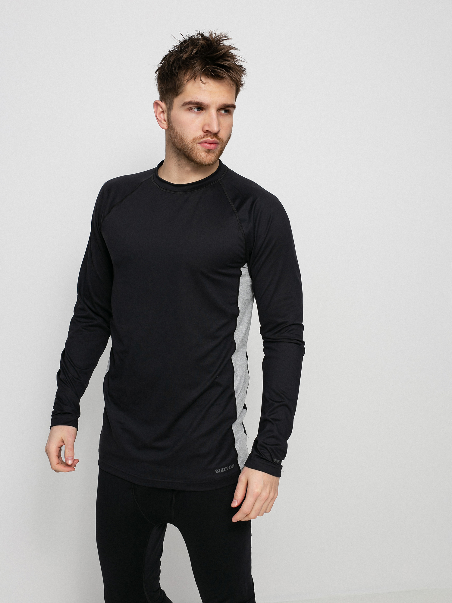 Mens Burton Midweight X Base Layer Active longsleeve (true black/gray heather)