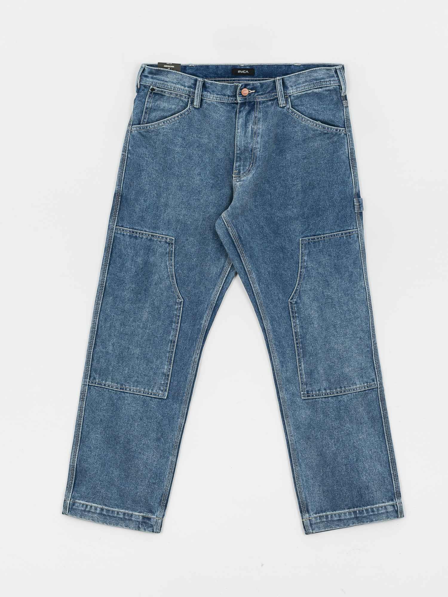 RVCA Chainmail Denim Pants (bkn blue wash)