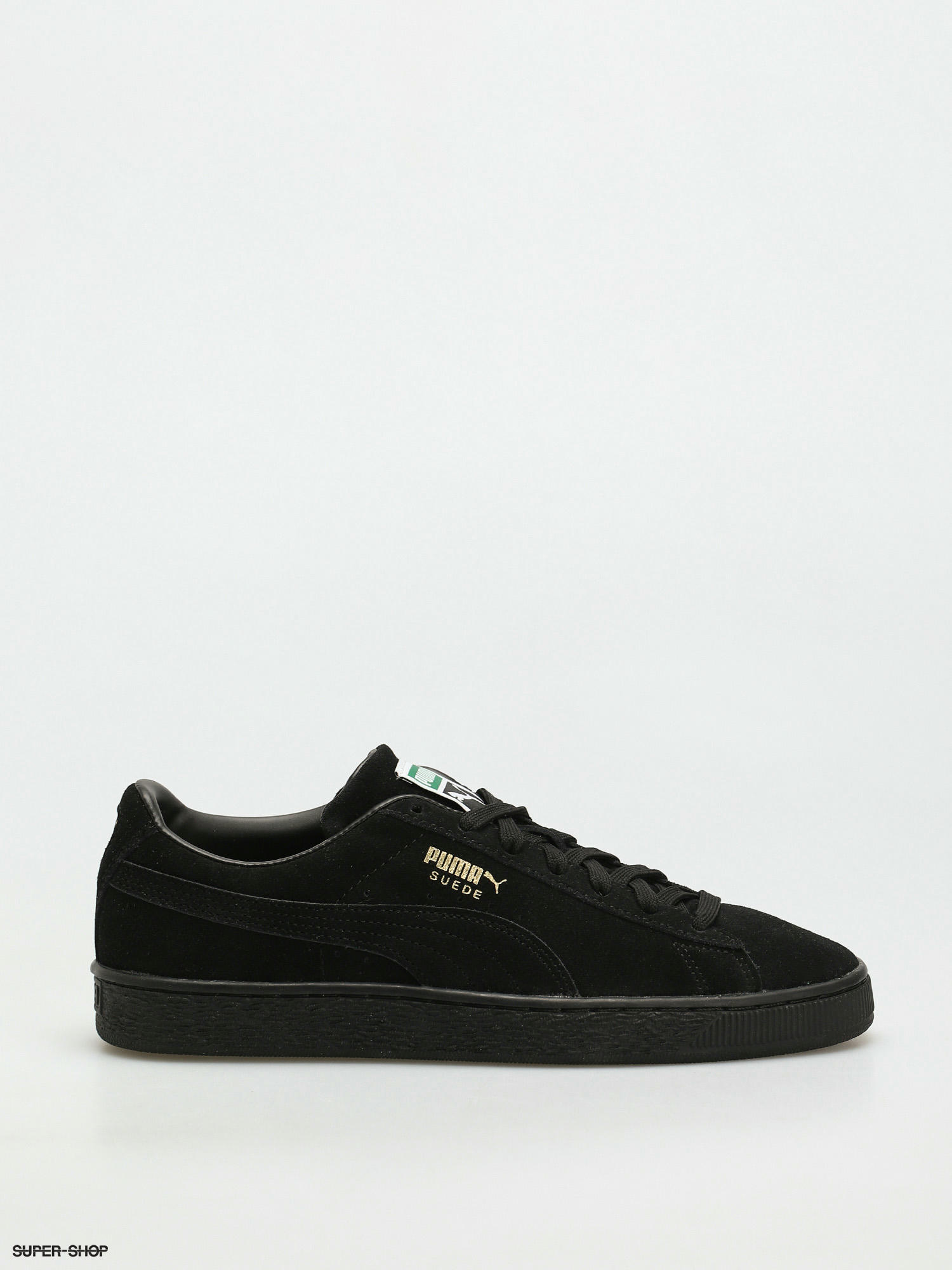 Puma black store leather shoes