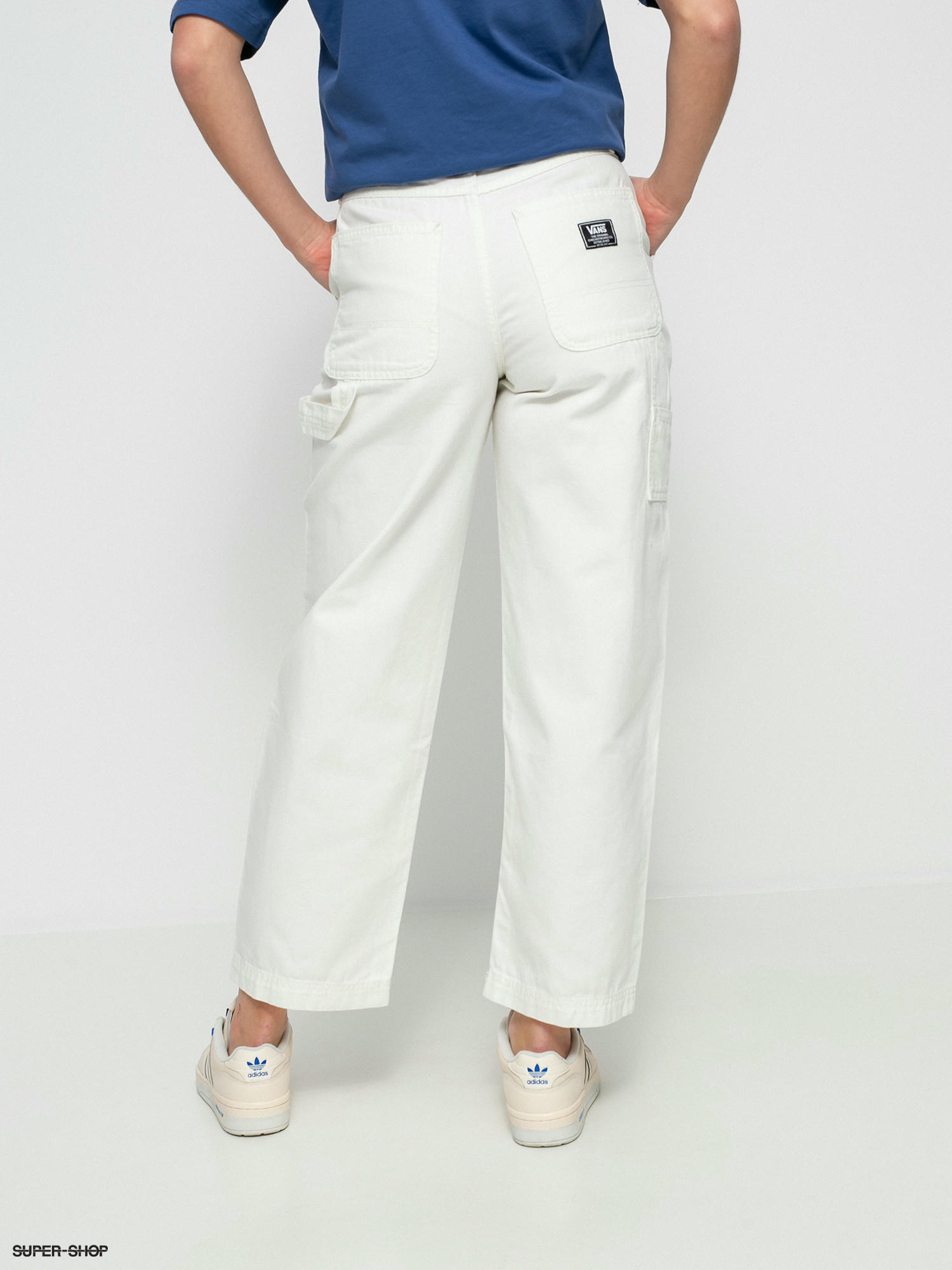 Vans pants womens sale white