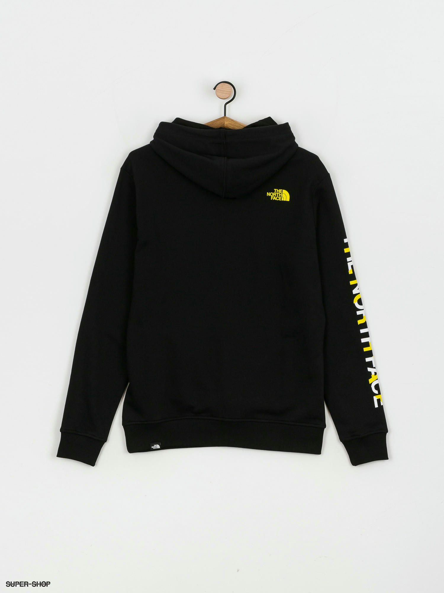 Black and yellow north face hoodie hotsell