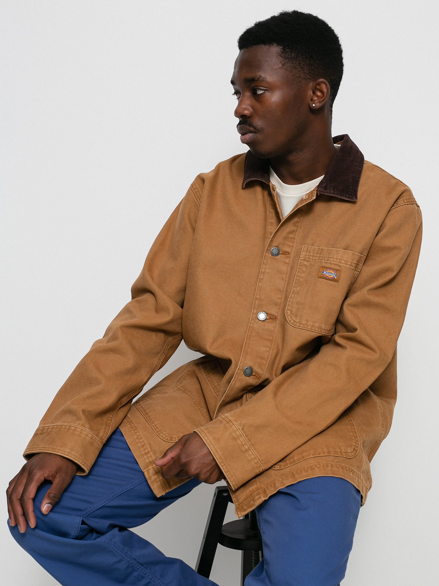 Dickies Duck Canvas Unlined Chore Jacket (stone washed brown duck)