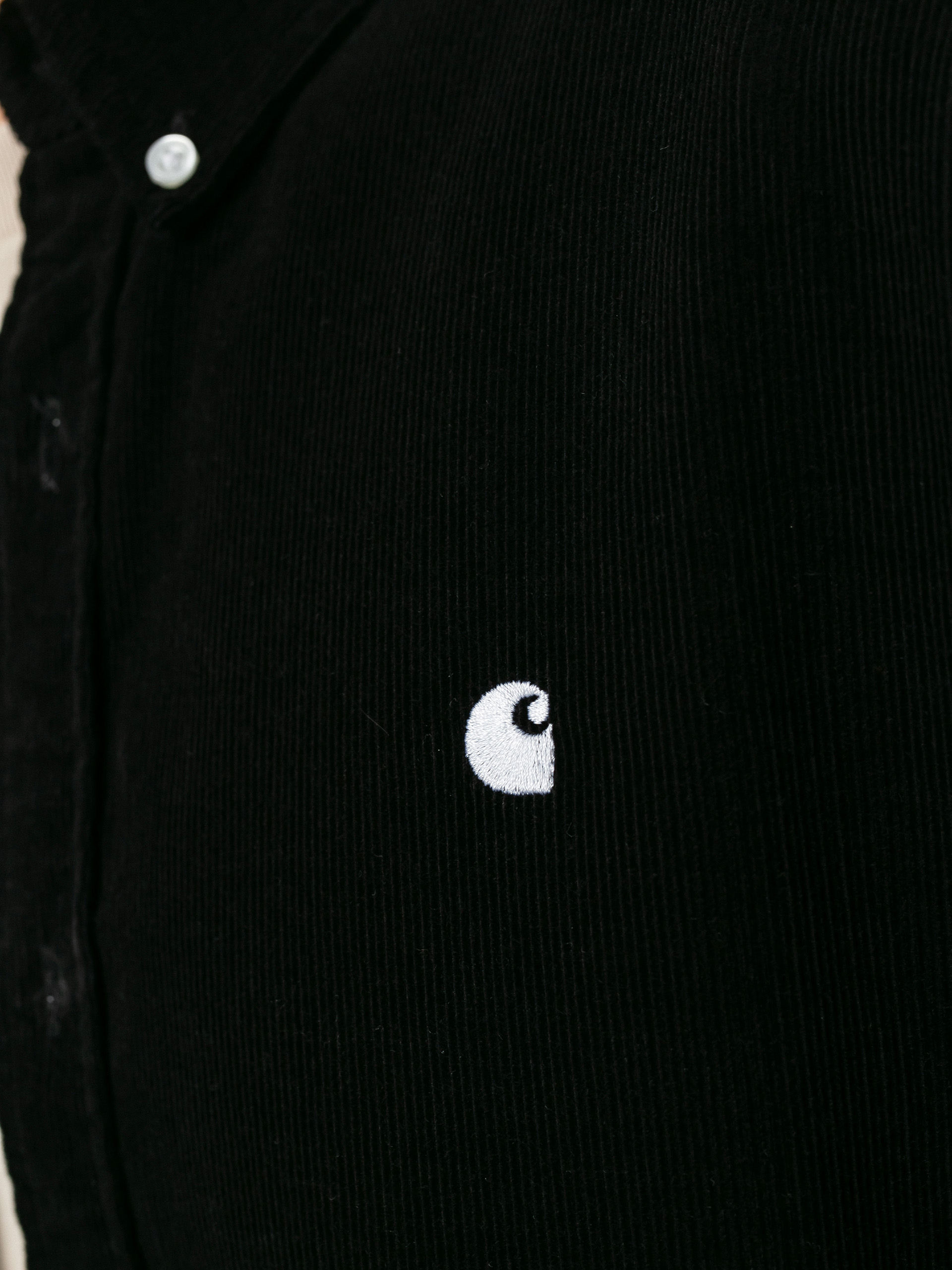 Carhartt WIP Madison Fine Cord Shirt (black/white)