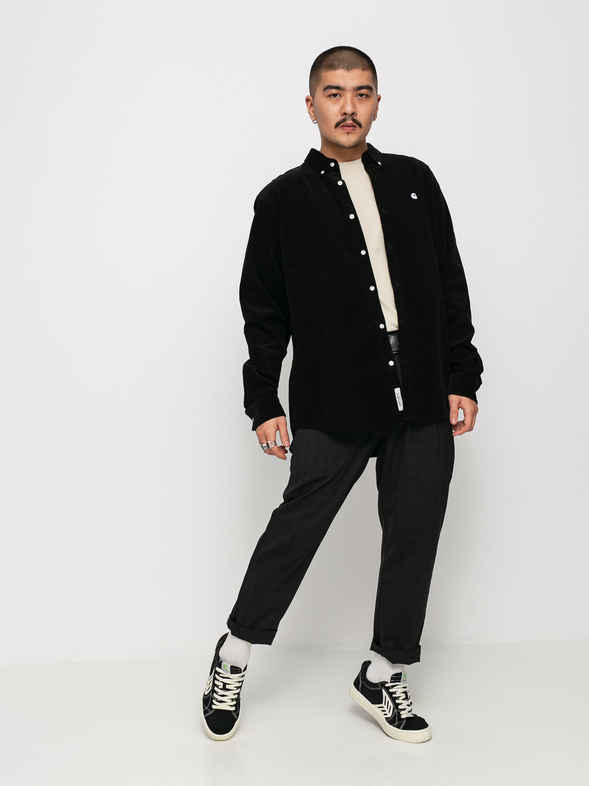 Carhartt WIP Madison Fine Cord Shirt (black/white)