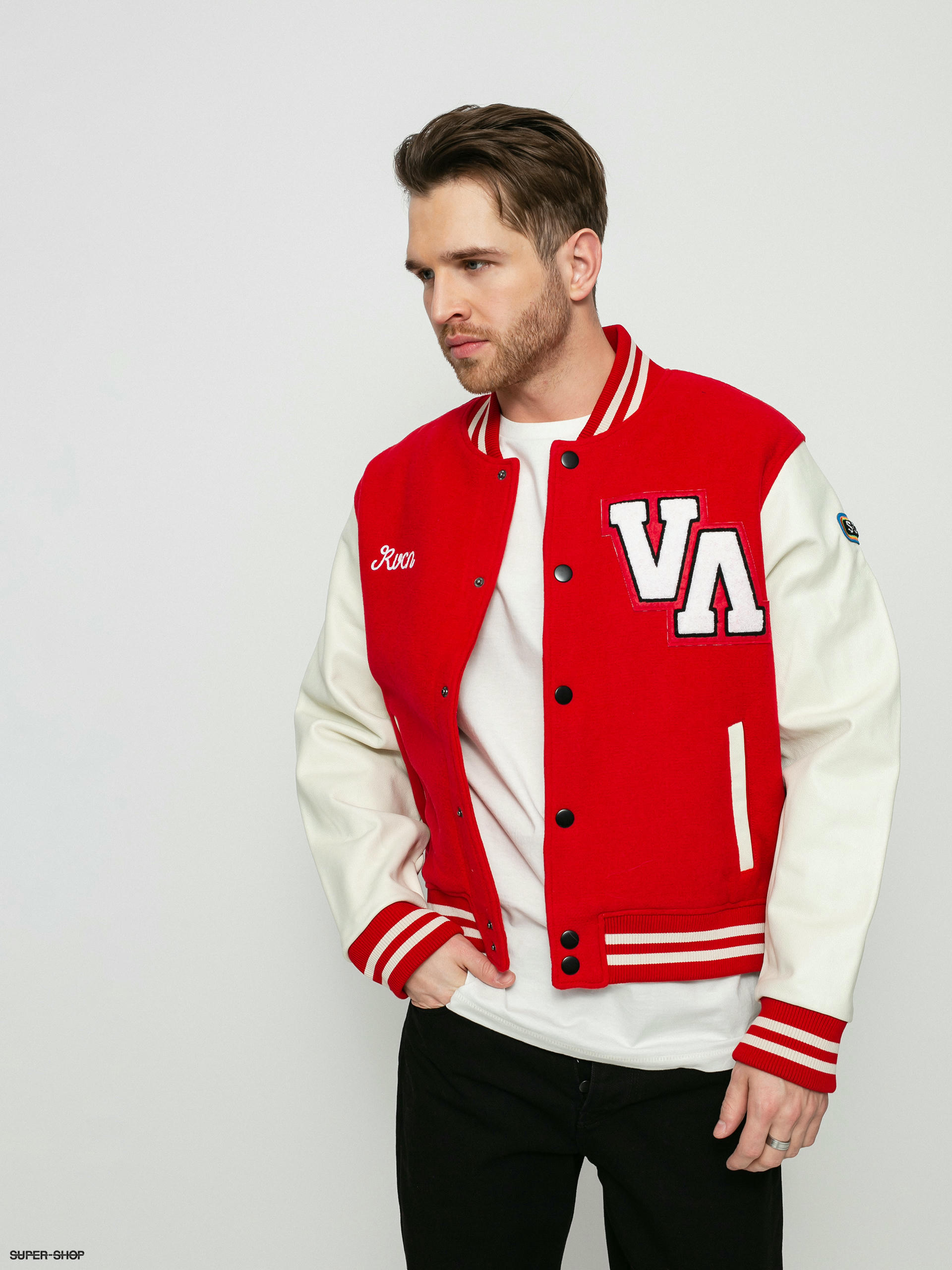 通常在庫品 【rvca】 EVAN MOCK LETTERMAN ジャケットスタジャン