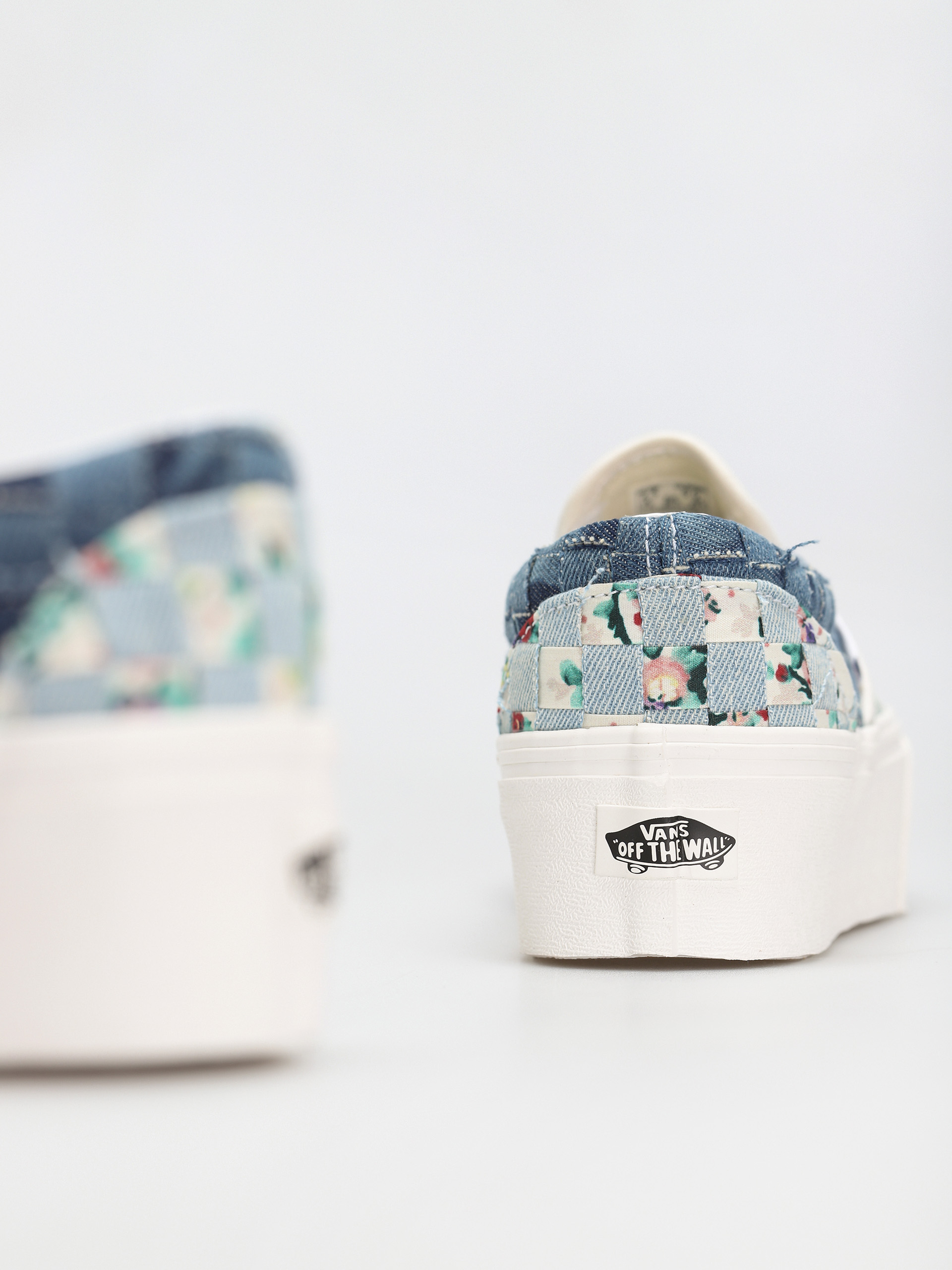 Vans Classic Slip On Stackform Shoes (woven/denim/floral)