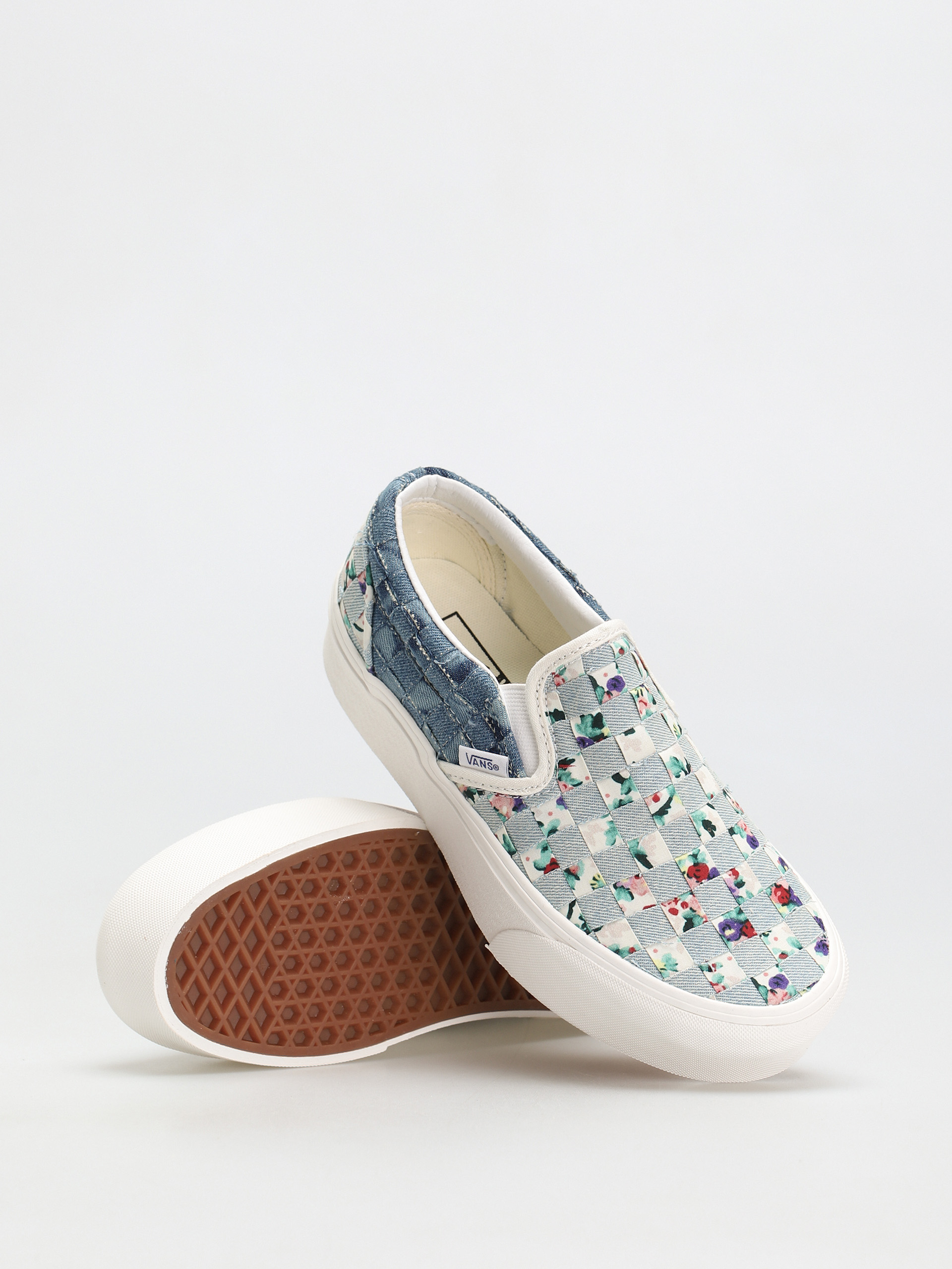 Vans Classic Slip On Stackform Shoes (woven/denim/floral)