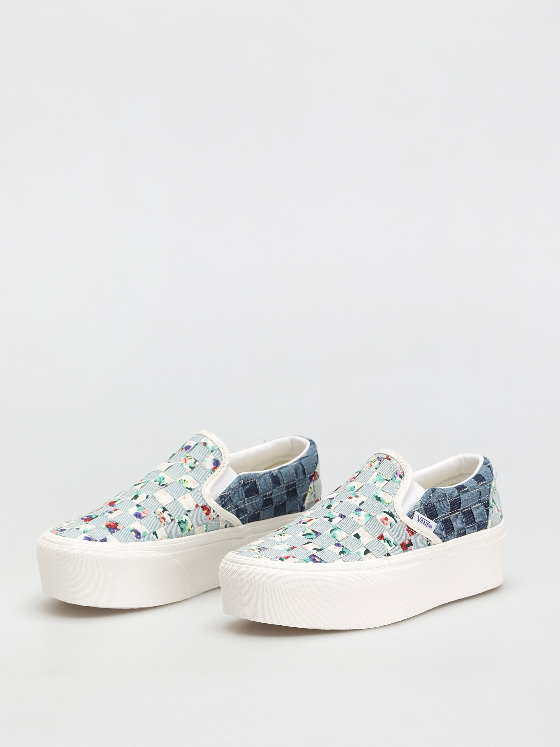 Vans Classic Slip On Stackform Shoes (woven/denim/floral)