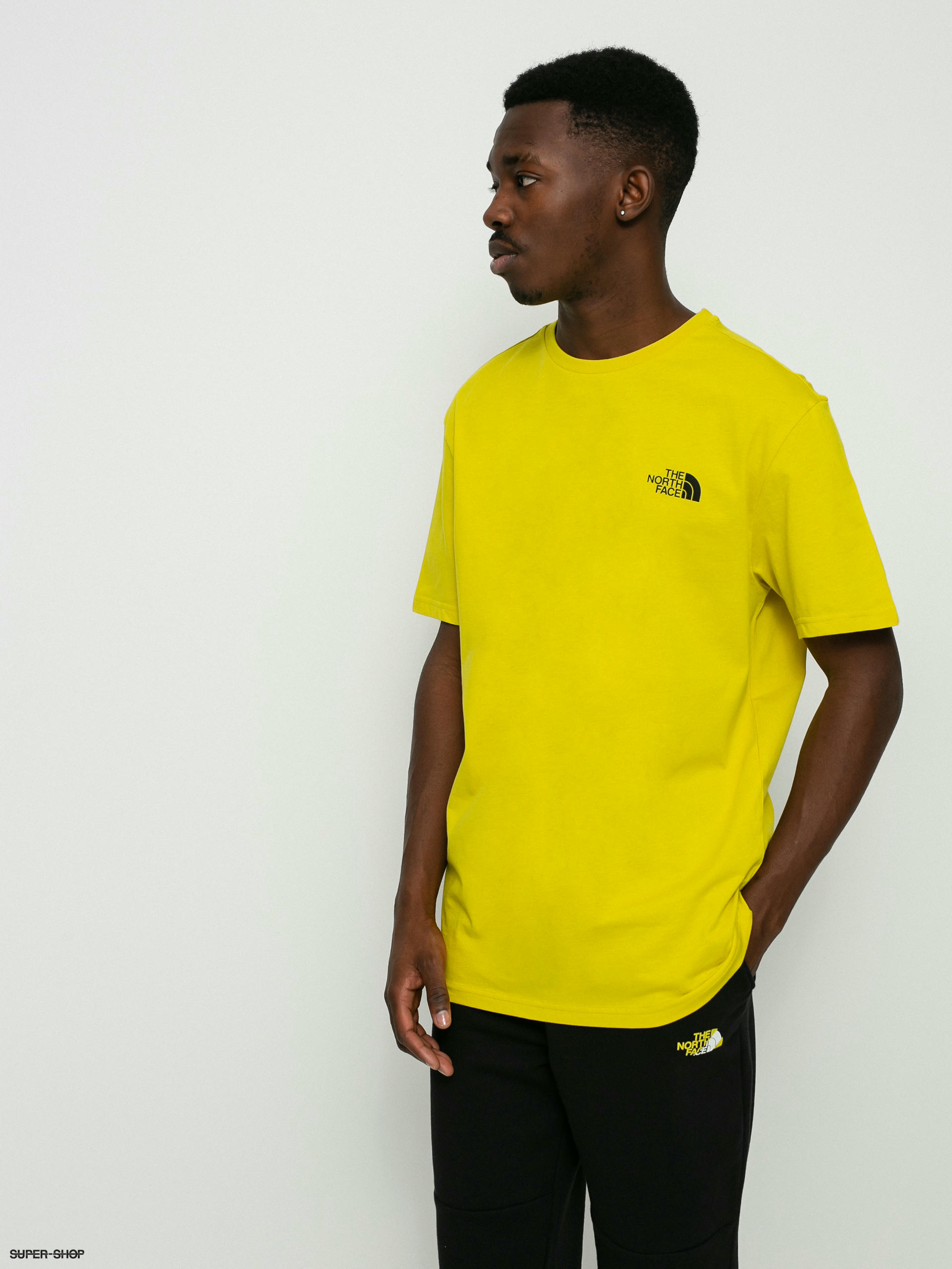 North face t hot sale shirt yellow