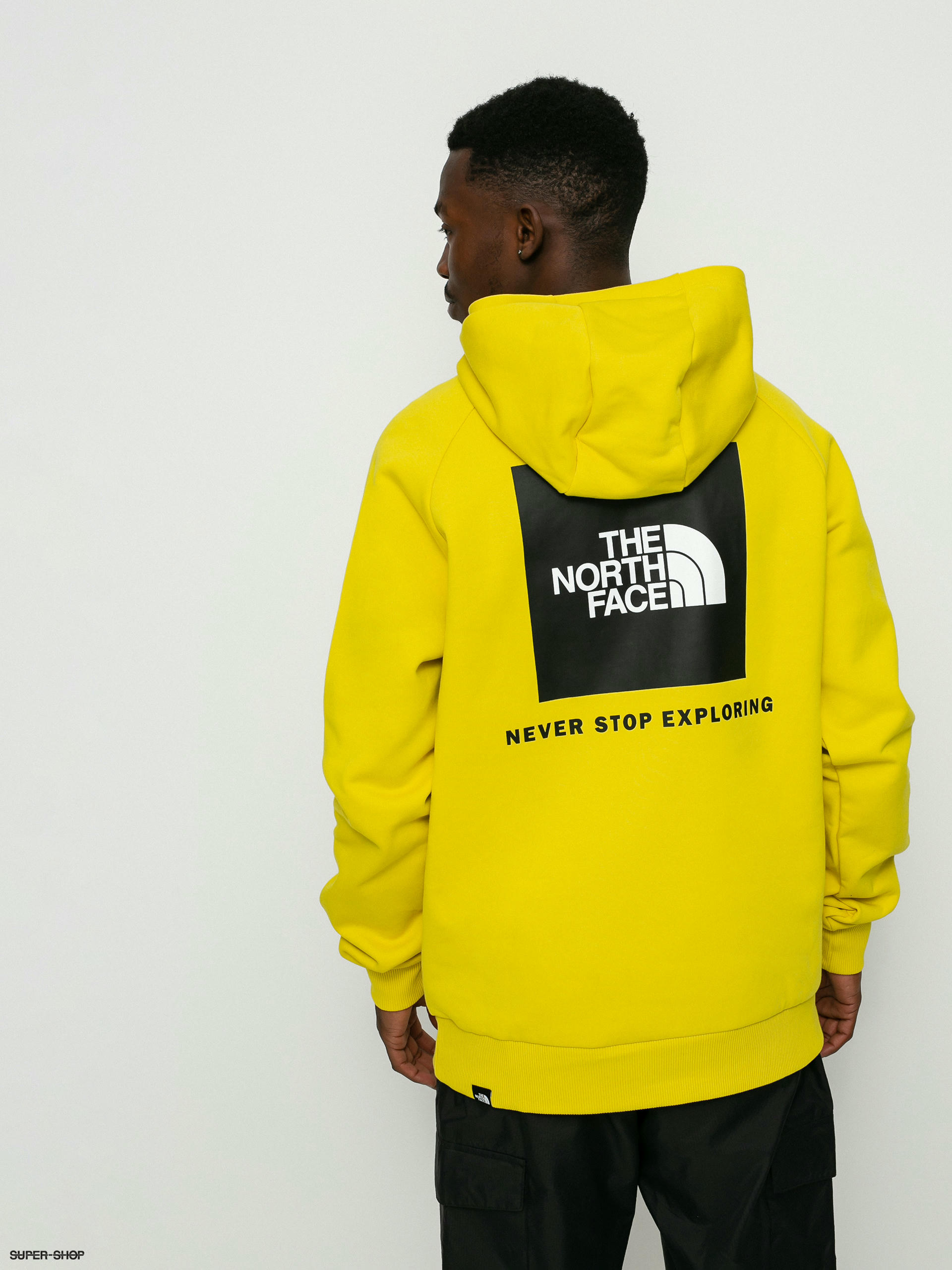 yellow north face sweatshirt