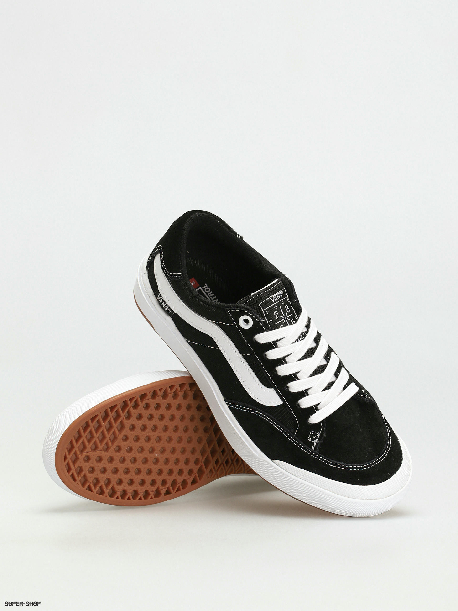 vans slip on cut and paste black white