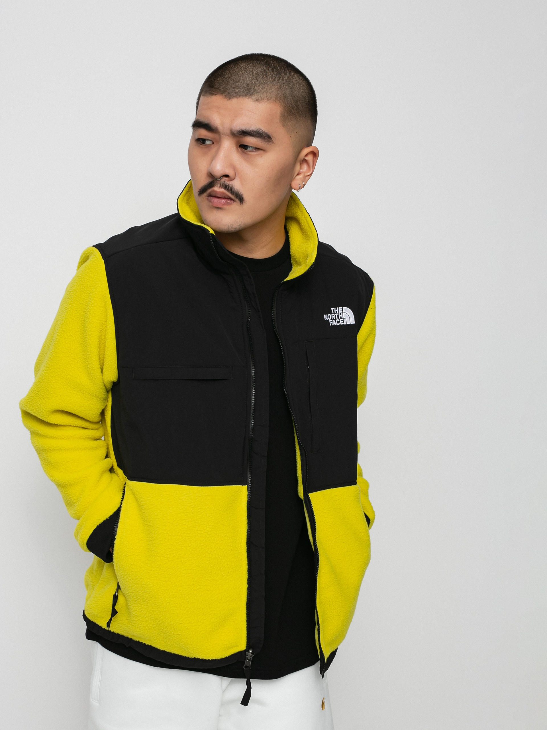 neon yellow north face fleece