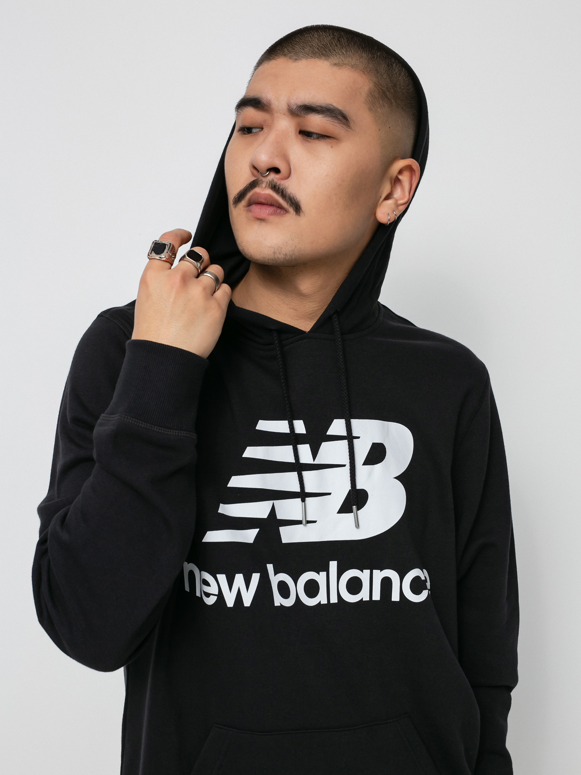 New Balance Essentials Stacked Logo HD Hoodie (black)