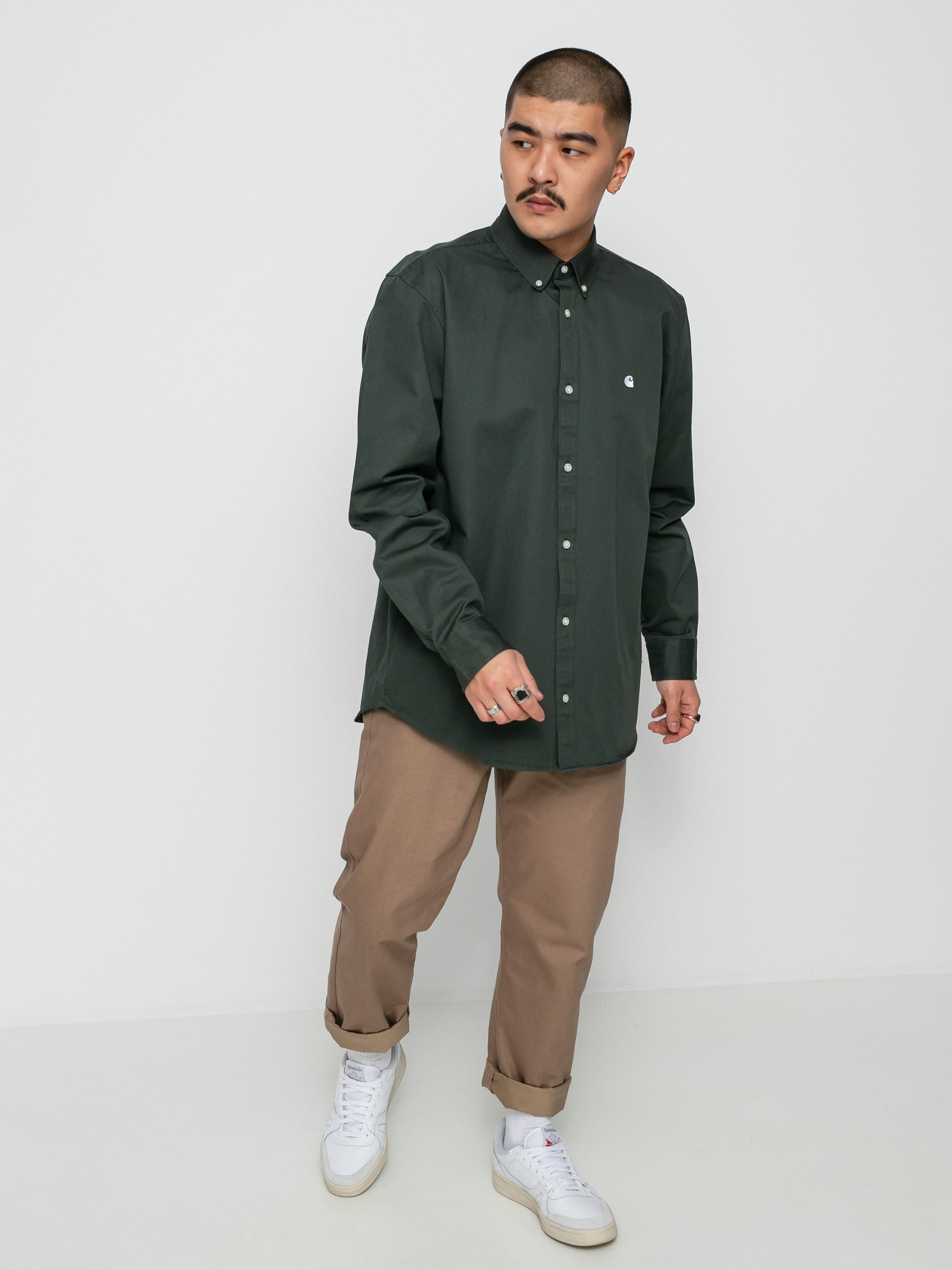 Carhartt WIP Madison Shirt (hemlock green/white)