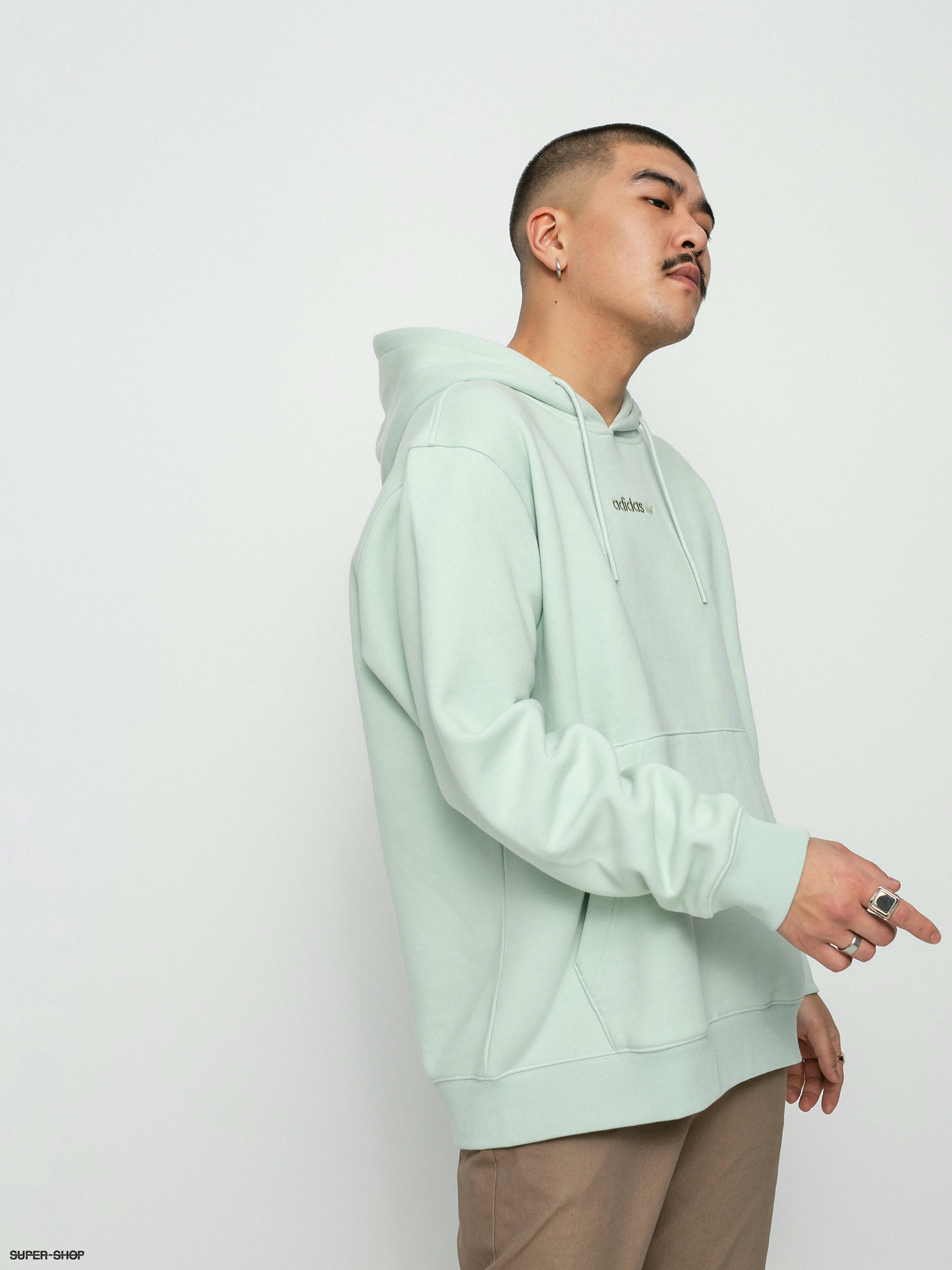 adidas originals linear fleece overhead hoodie green