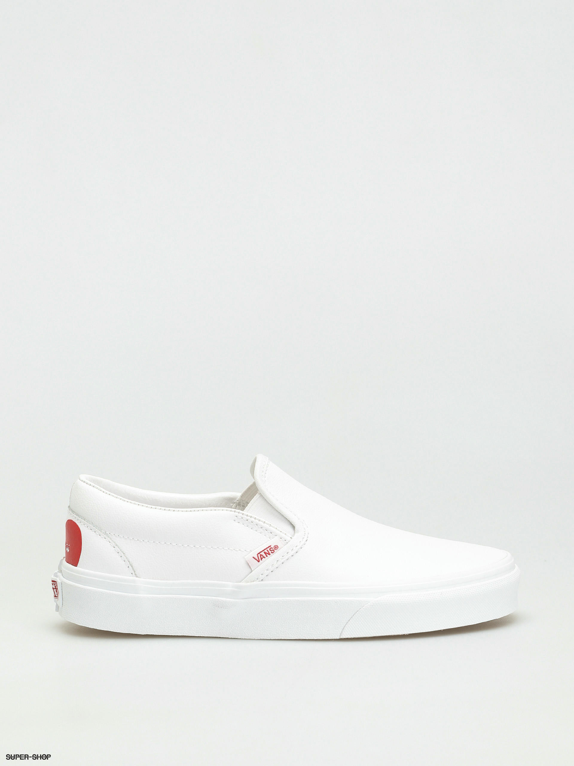 vans classic slip on shoes white