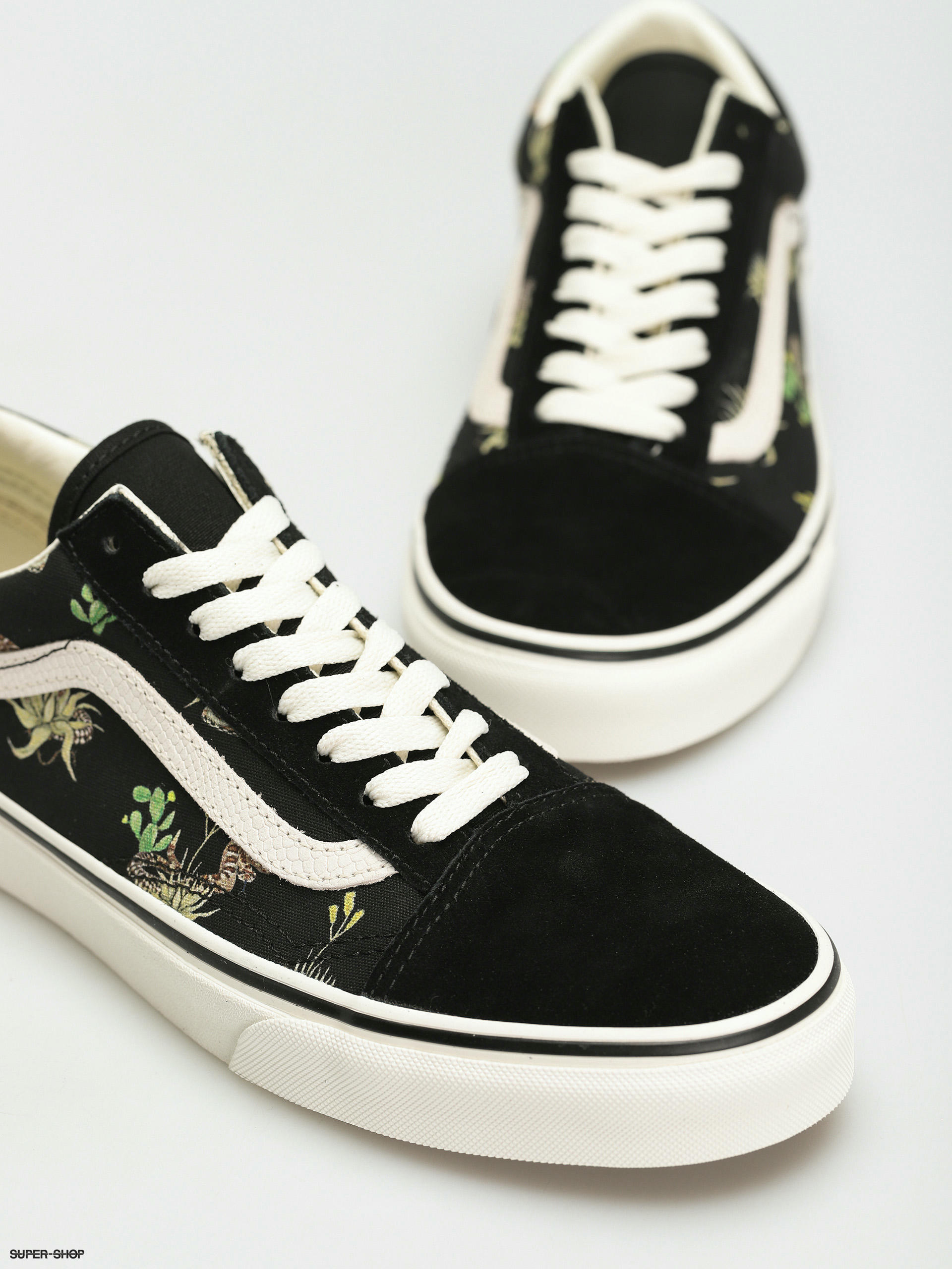 vans old skool snake print suede trainers in black