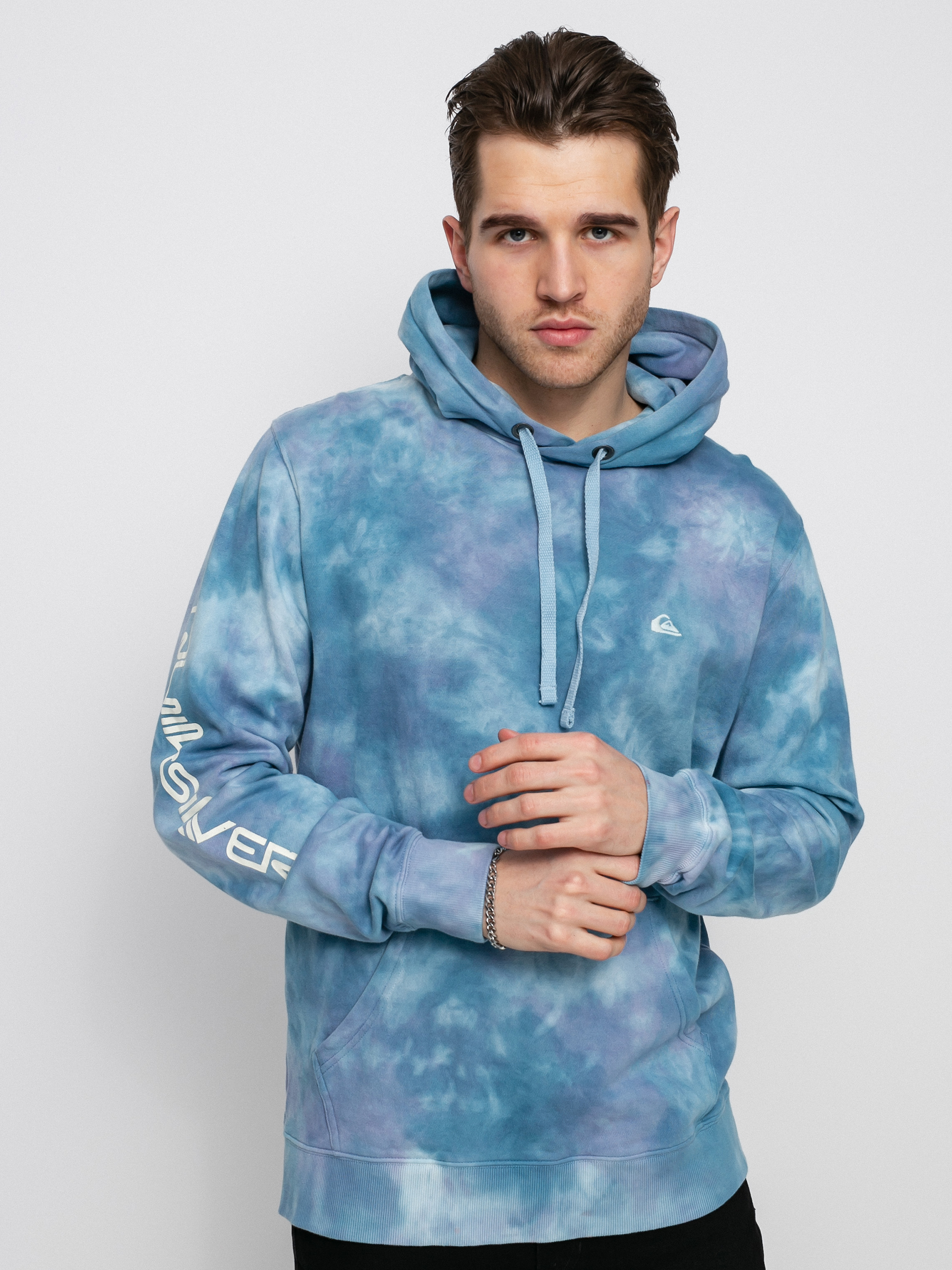 Quiksilver Natural Cloudy Hd Hoodie (airy Blue Cloudy Tie Dye)