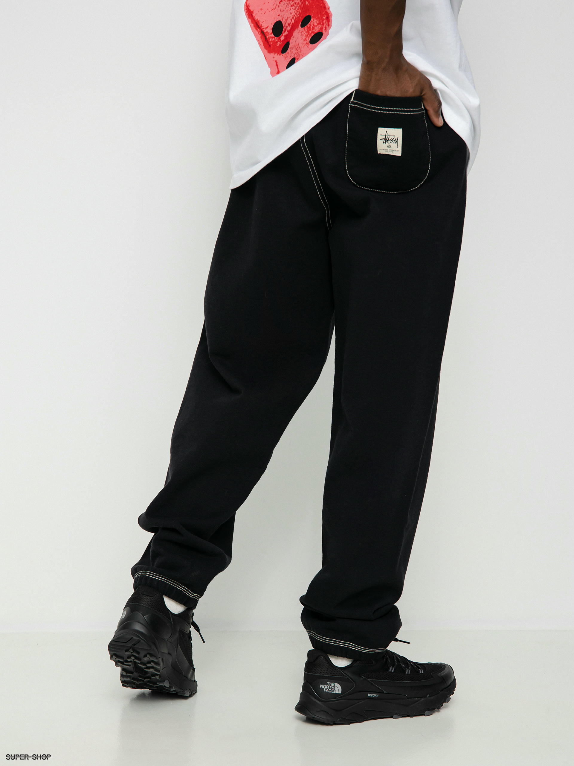 Stussy Contrast Stitch Label Pants (black)