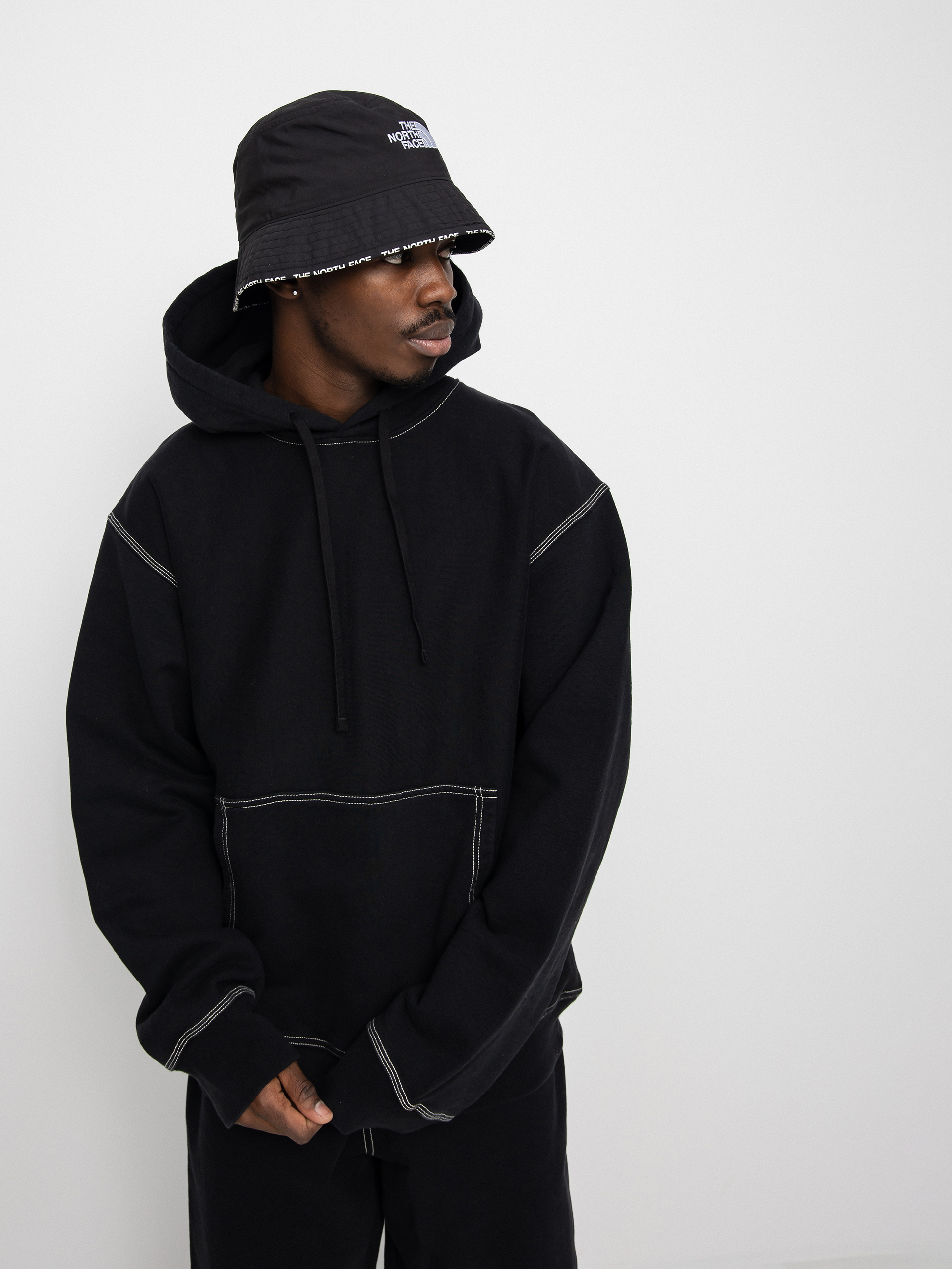 カラーグレーSTUSSY CONTRAST STITCH LABEL HOODIEパーカーL - パーカー