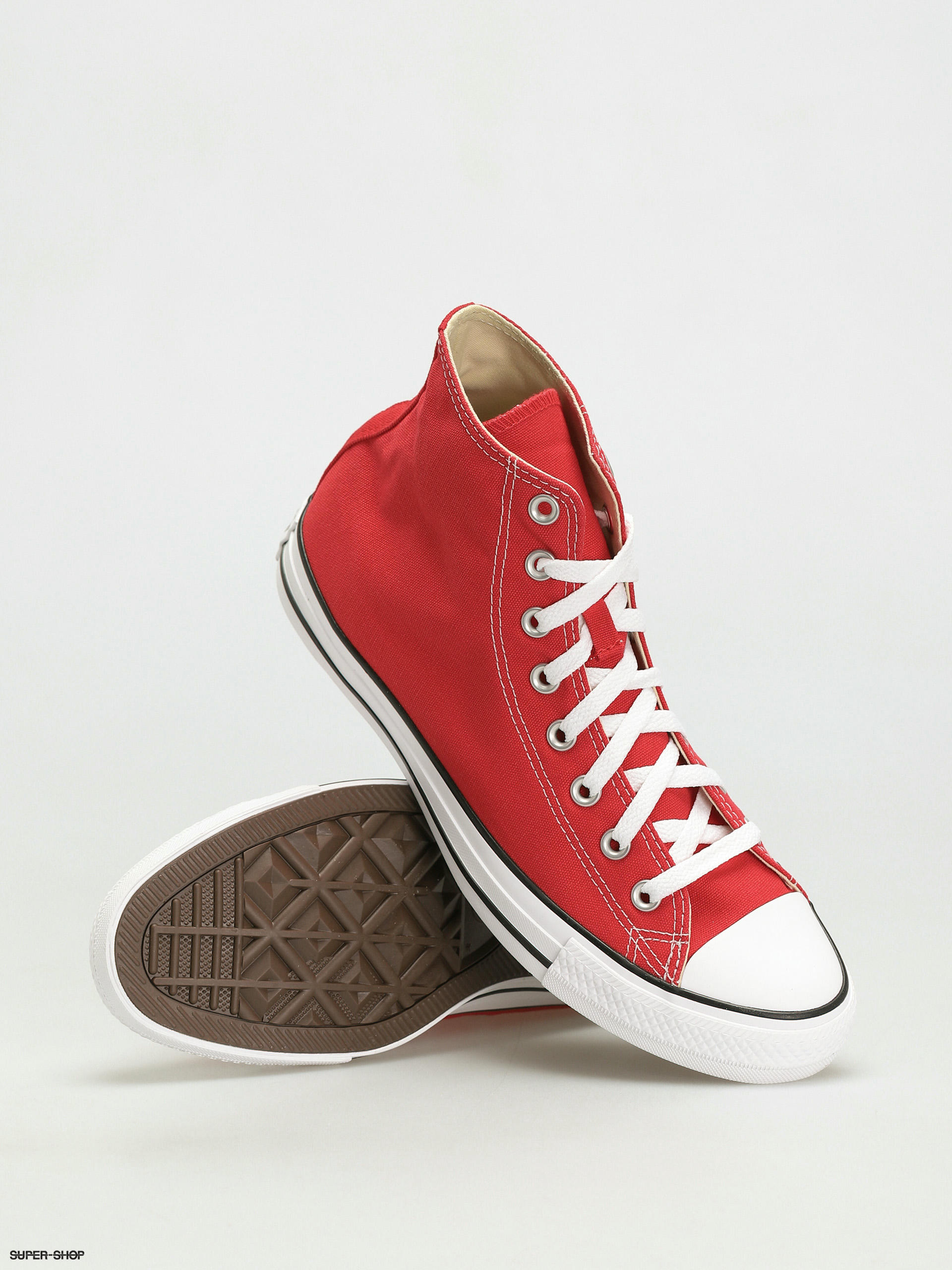 Converse red high on sale cut