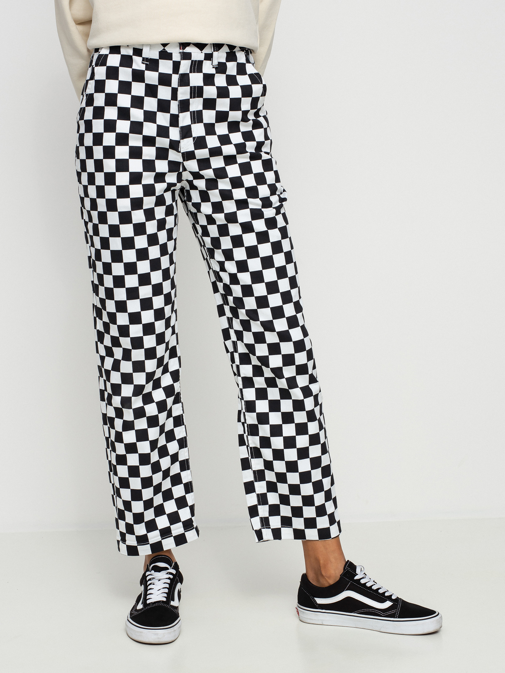 Vans Authentic Chino Hose Wmn Schwarz checkerboard