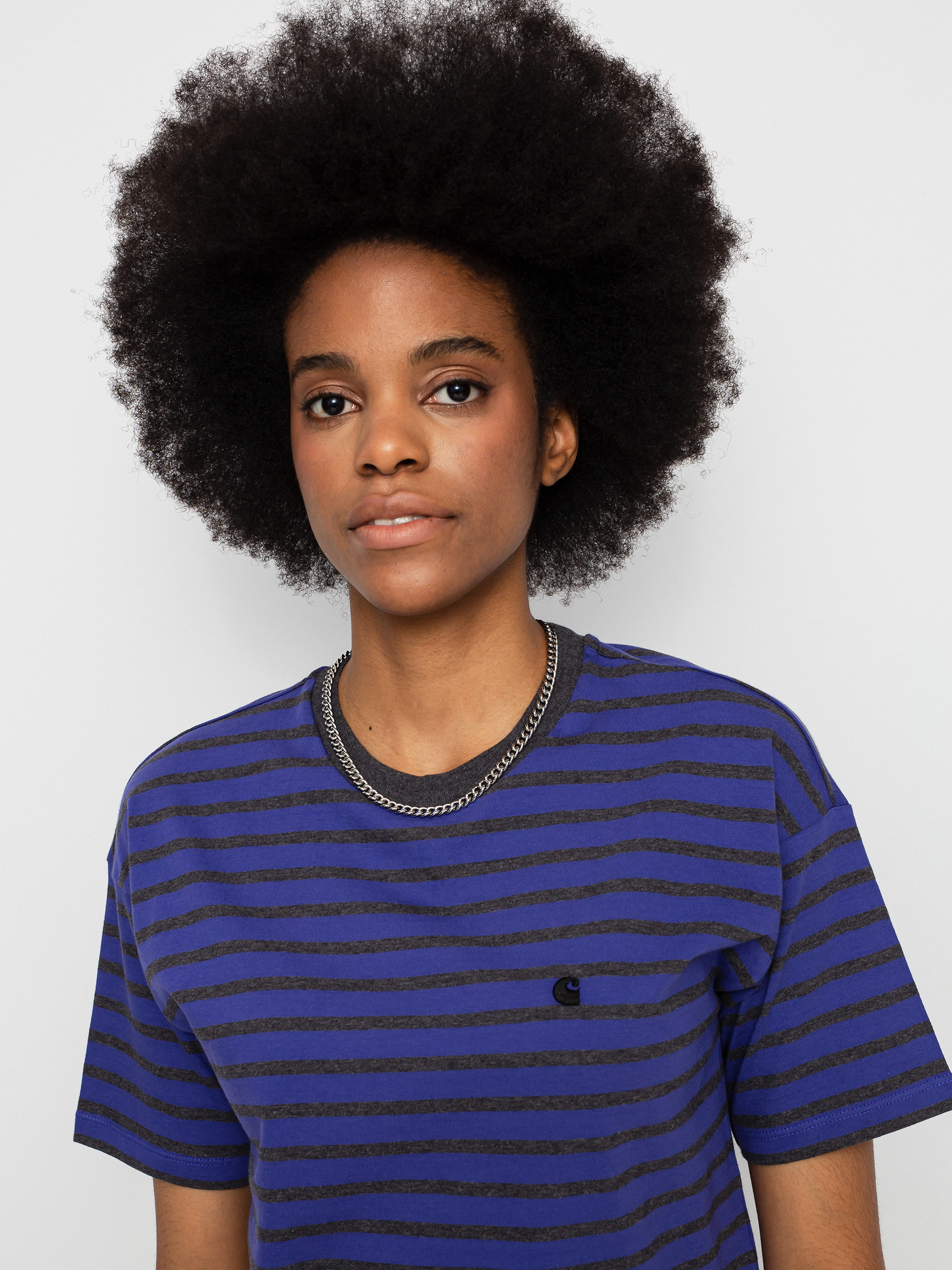 Carhartt WIP Robie T-Shirt Wmn (robie stripe/razzmic/stormcloud heather)