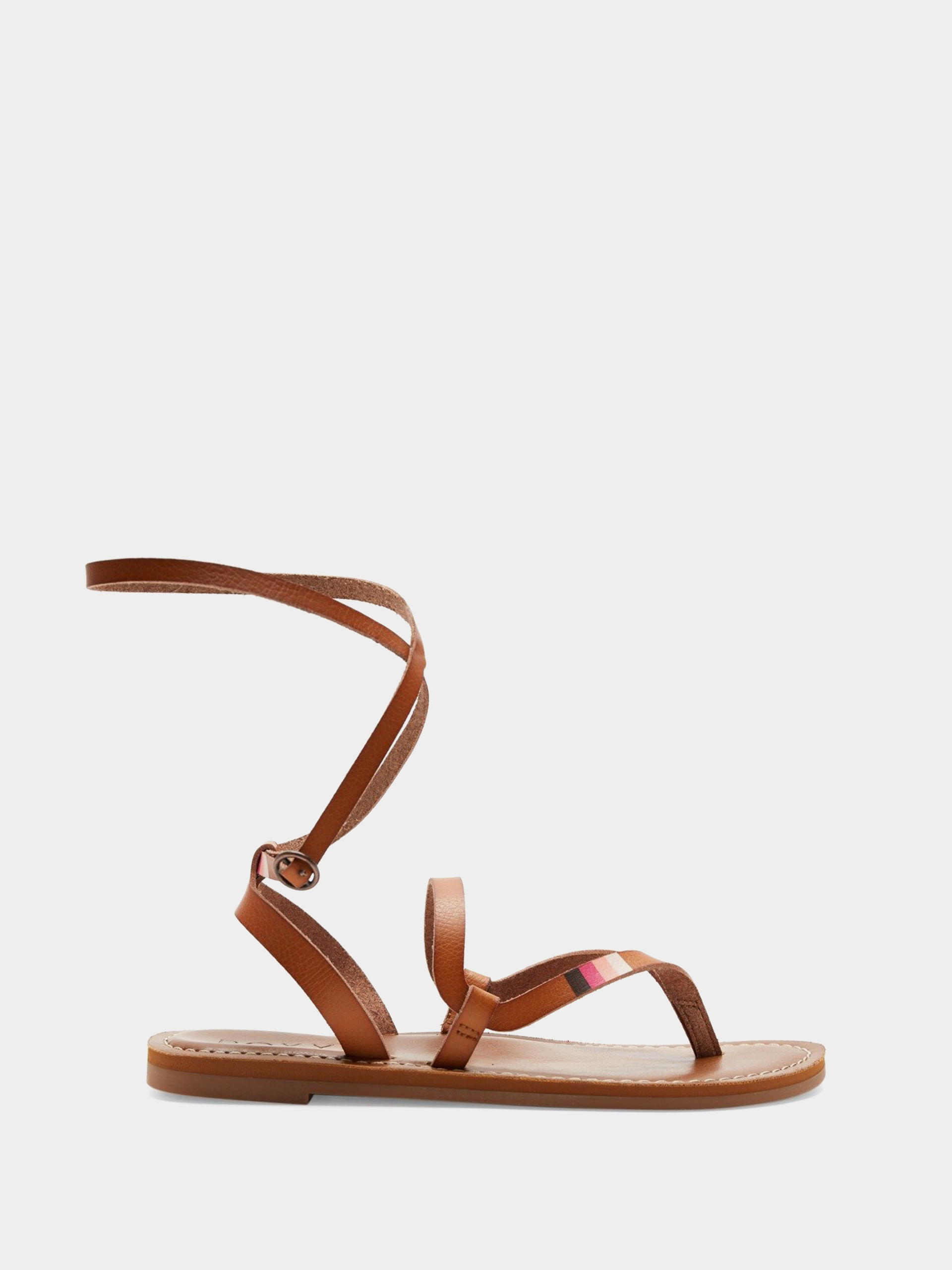 Roxy tan discount leather flip flops