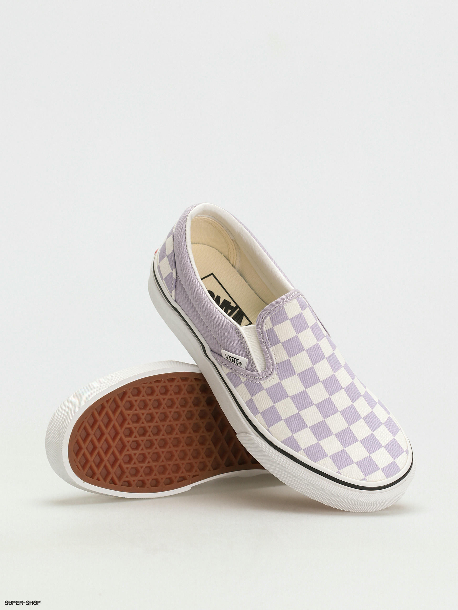 Light gray checkerboard on sale slip on vans