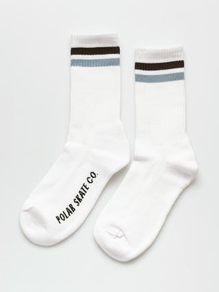 Polar Skate Stripe Socks (white/brown/blue)