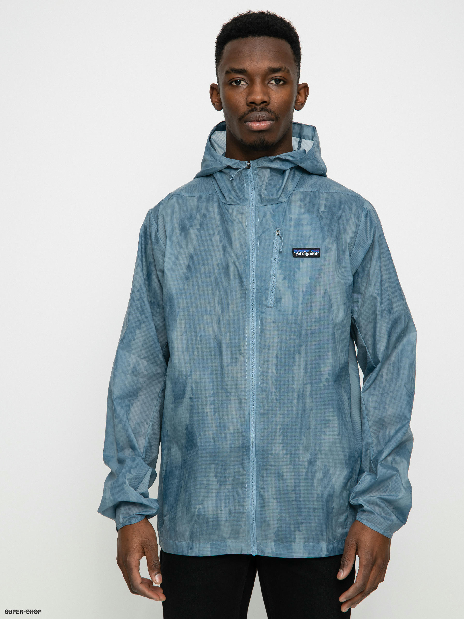 Patagonia Houdini Jacket blue agave big tonal light plume grey