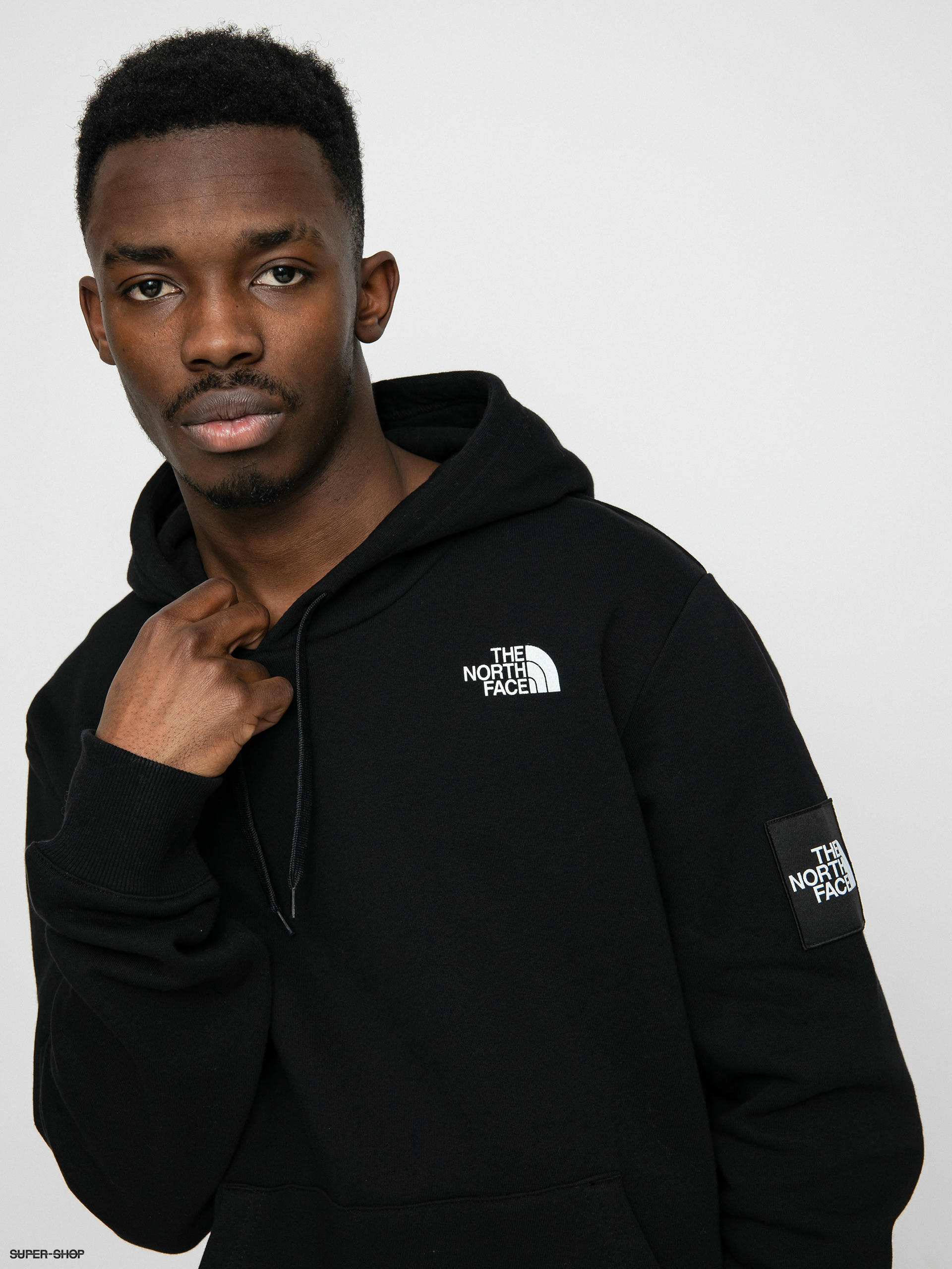 plain black north face hoodie