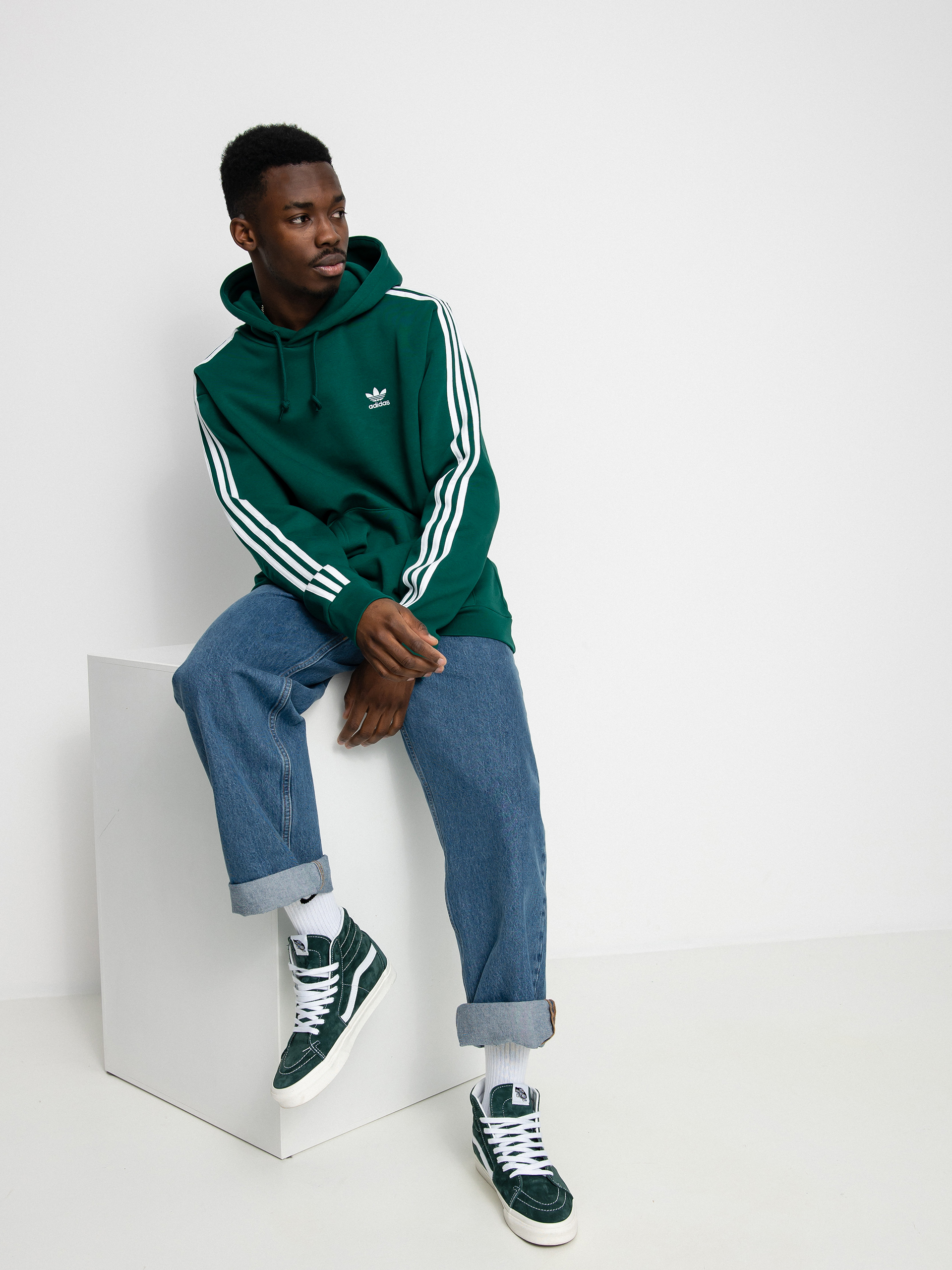 adidas Originals Stripes HD Hoodie green (collegiate green)