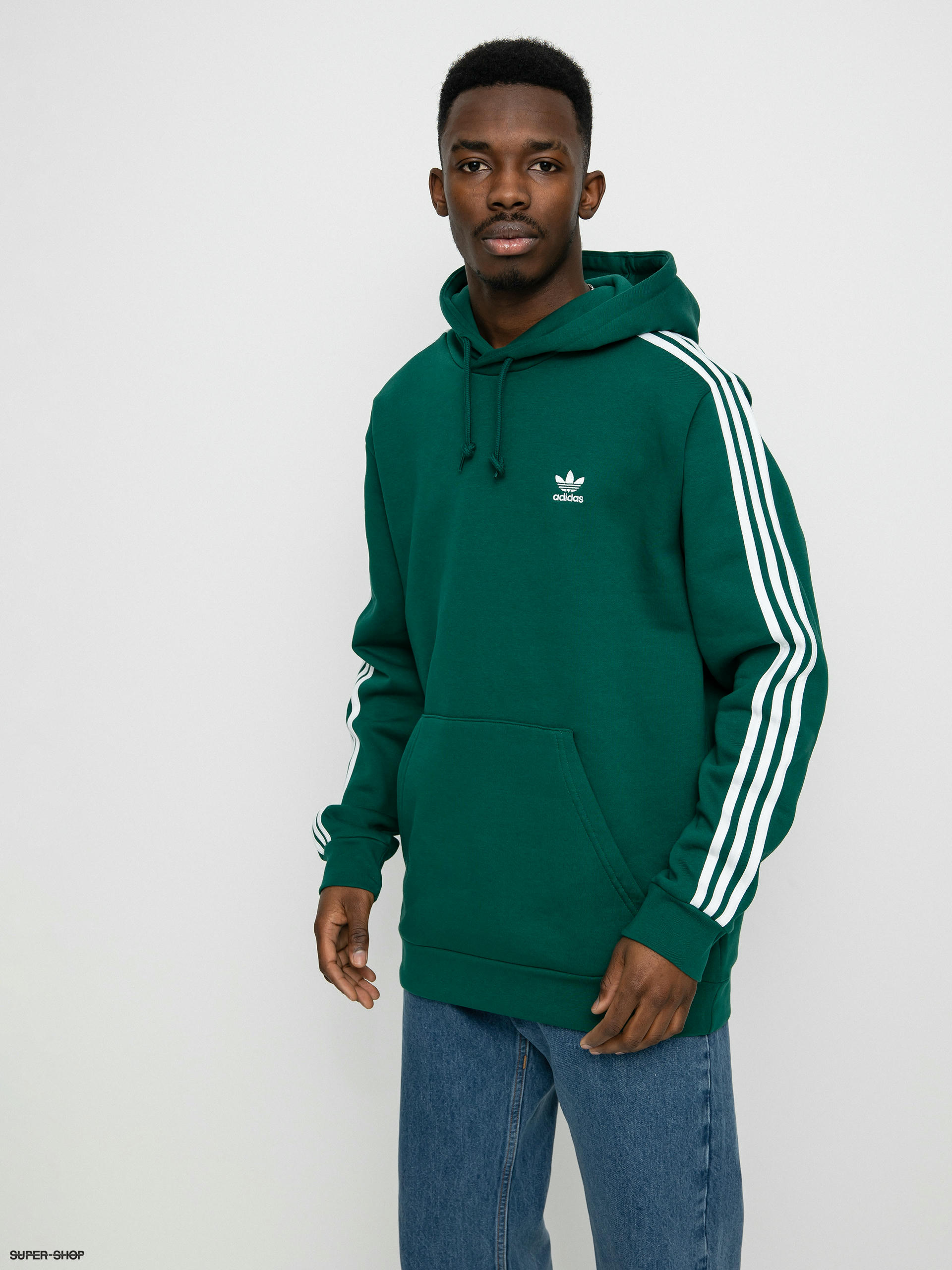 adidas originals sweatshirt in green with 3 stripes